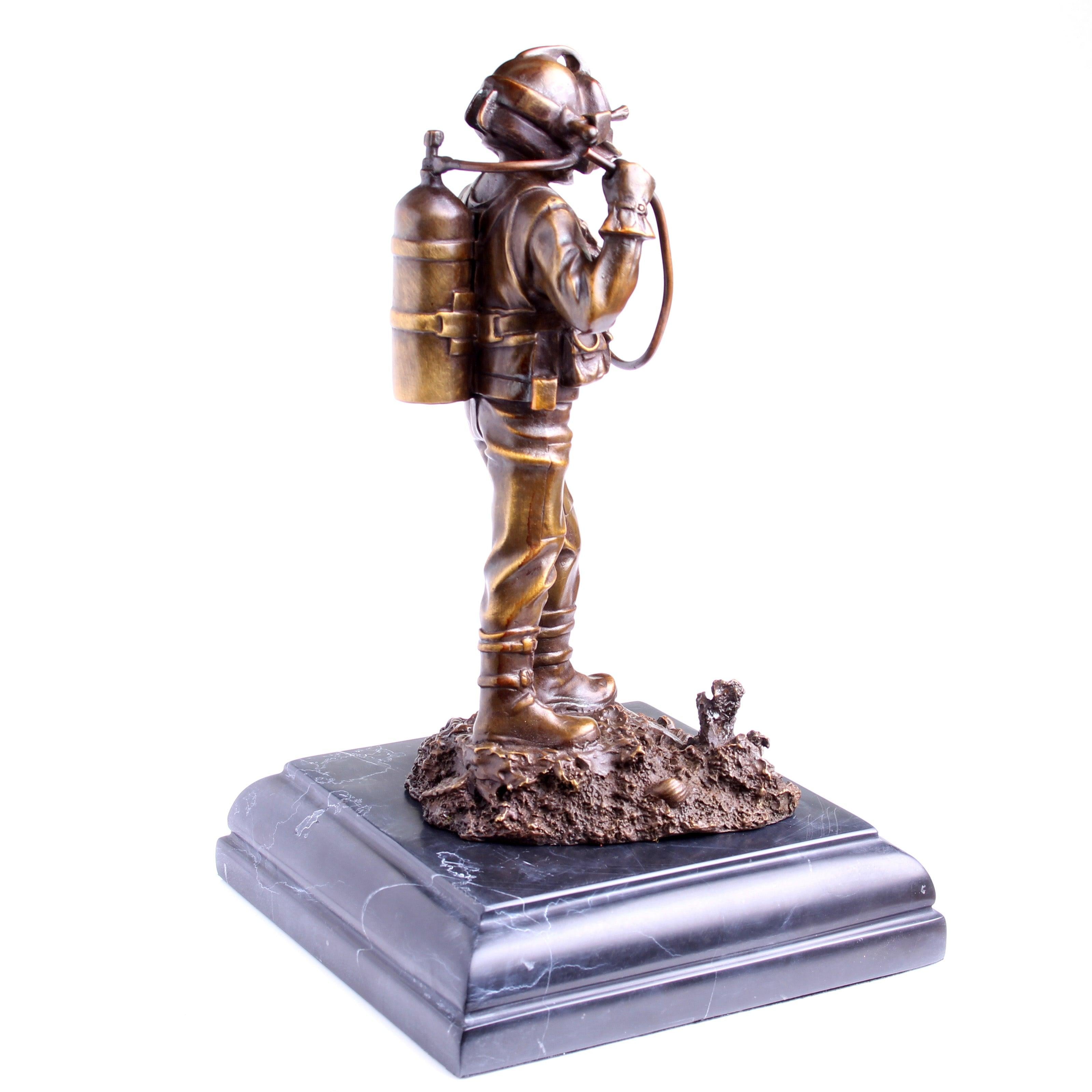 Kirby Morgan® Superlite 17 Diver in Solid Bronze on Granite Base - Divers Gifts