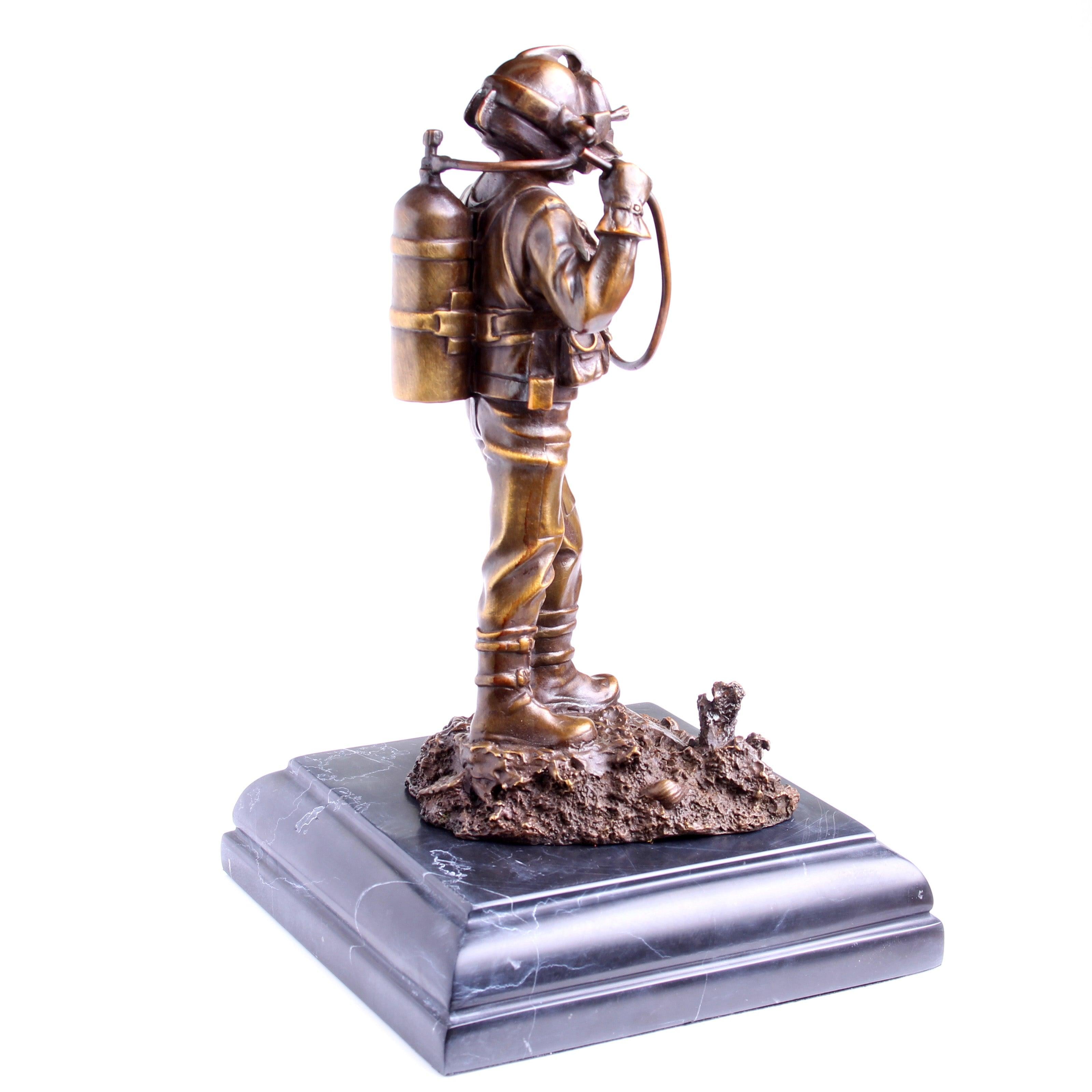 Kirby Morgan® Superlite 17 Diver in Solid Bronze on Granite Base - Divers Gifts