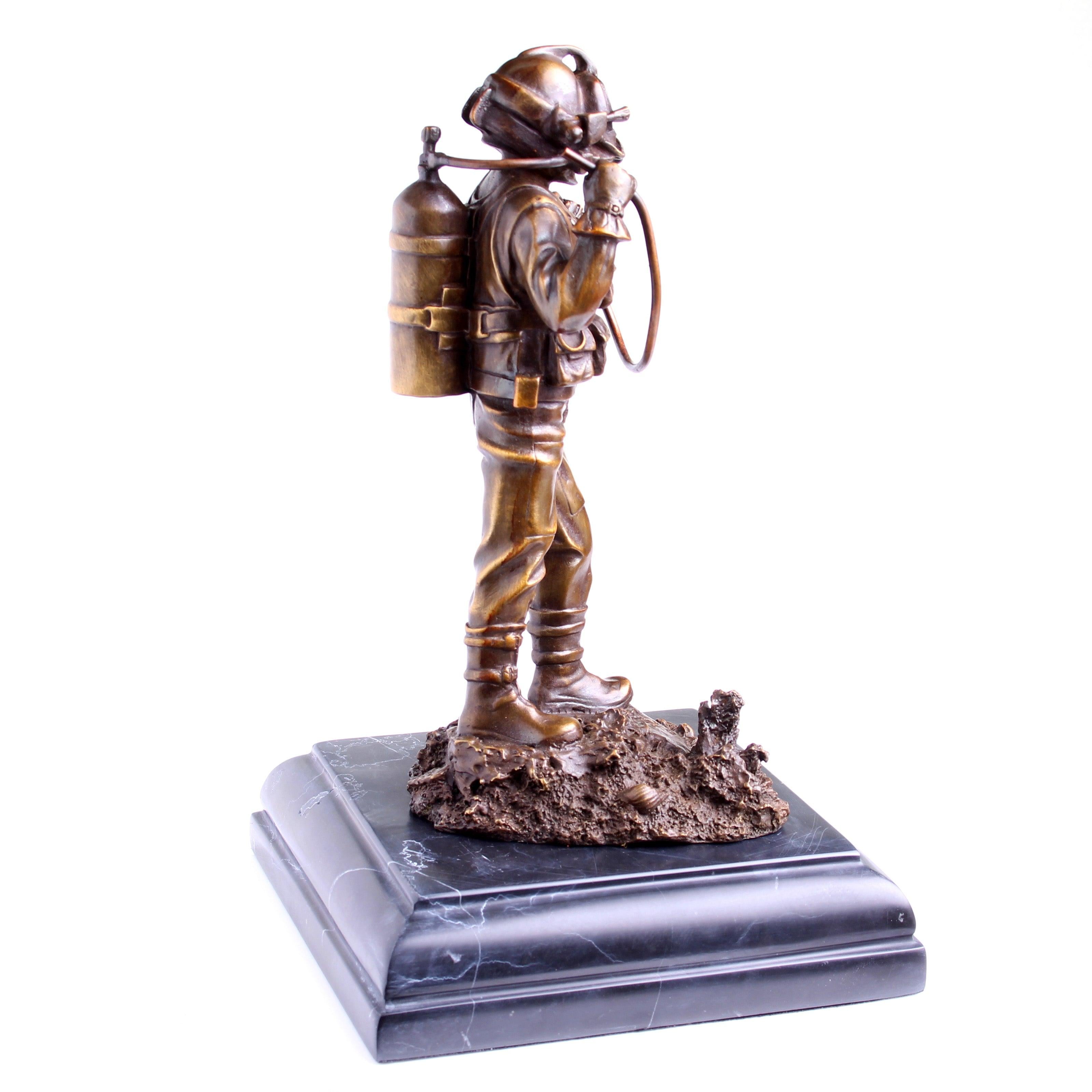 Kirby Morgan® Superlite 17 Diver in Solid Bronze on Granite Base - Divers Gifts