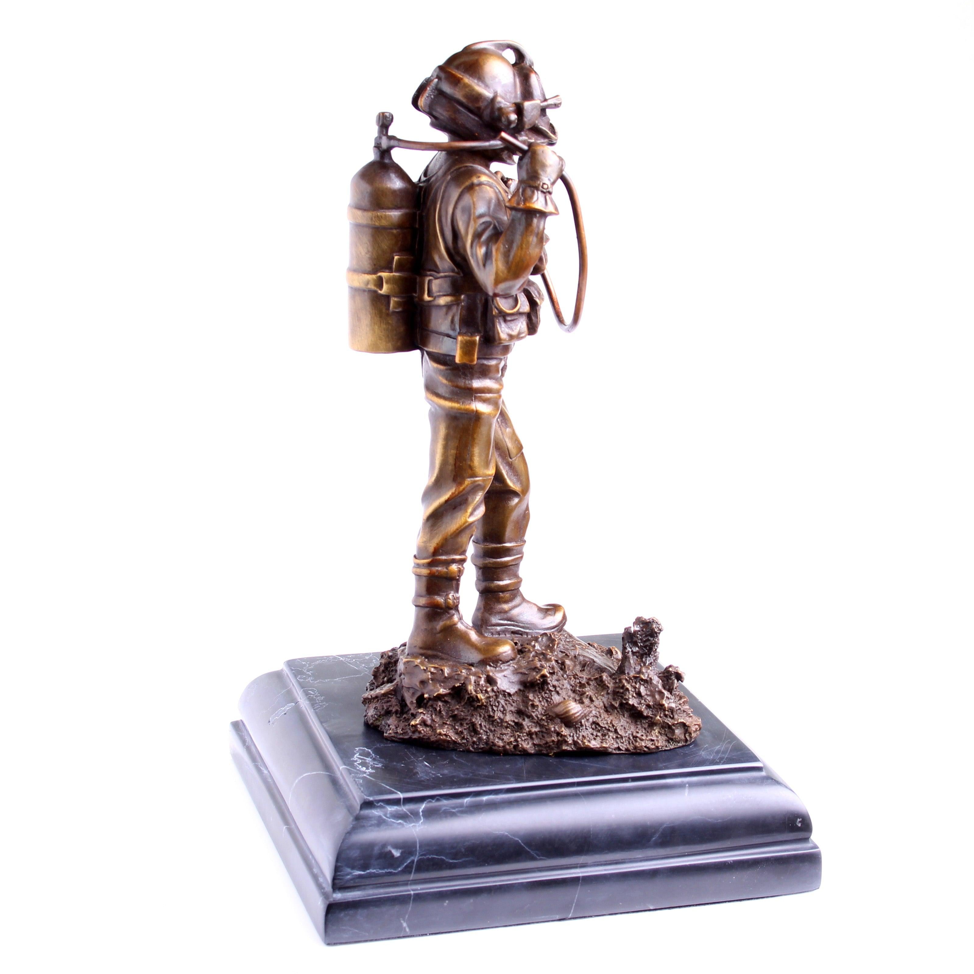 Kirby Morgan® Superlite 17 Diver in Solid Bronze on Granite Base - Divers Gifts