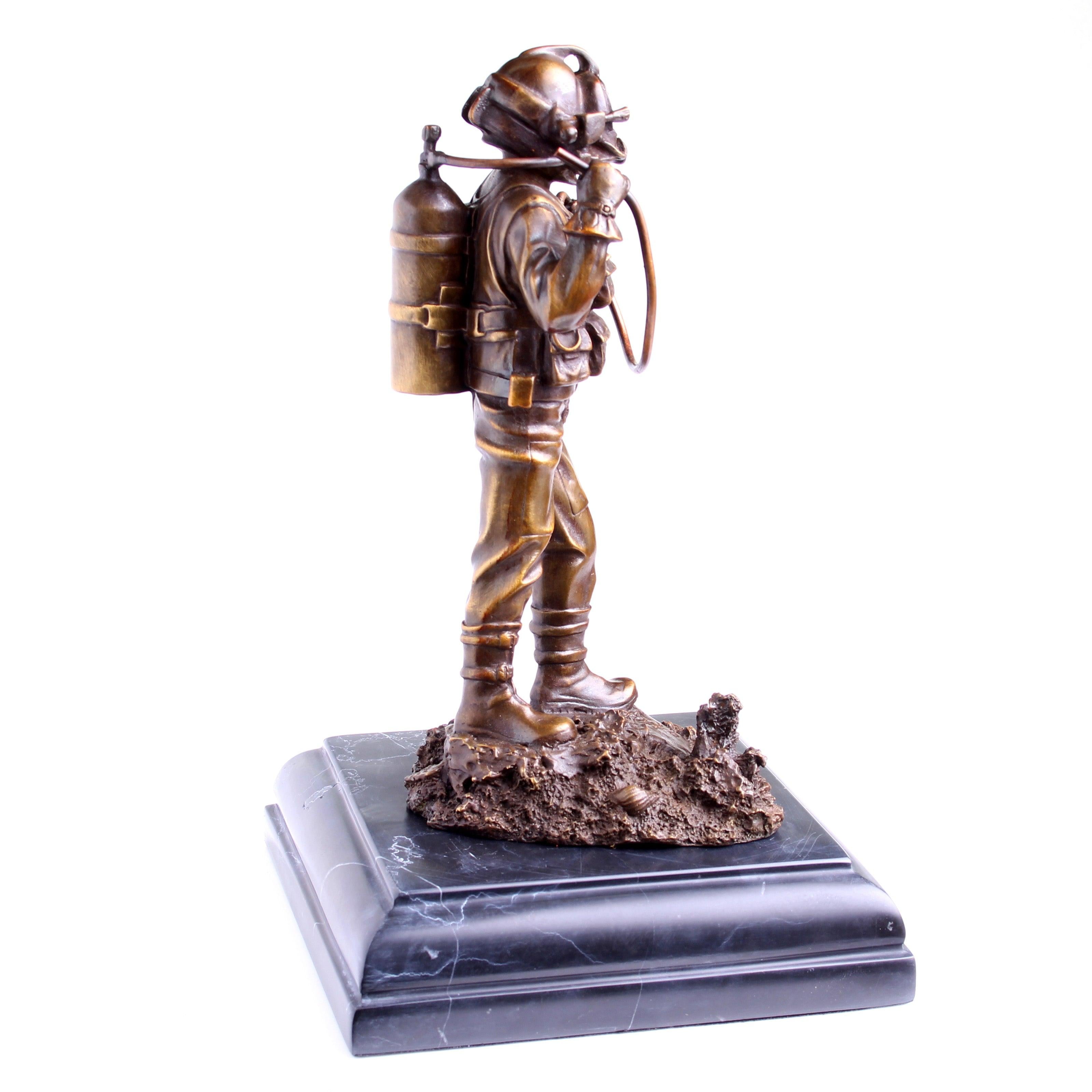 Kirby Morgan® Superlite 17 Diver in Solid Bronze on Granite Base - Divers Gifts