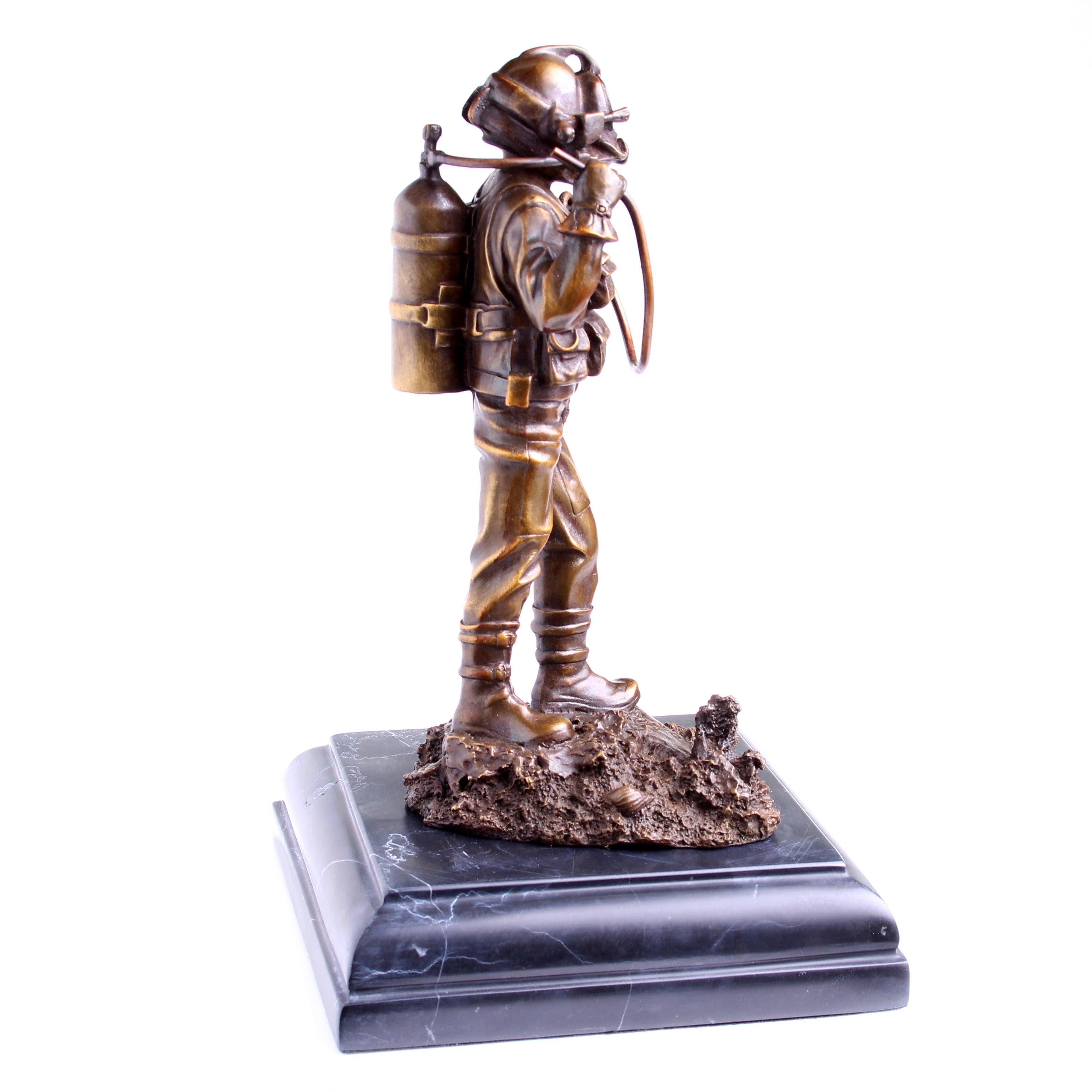 Kirby Morgan® Superlite 17 Diver in Solid Bronze on Granite Base - Divers Gifts