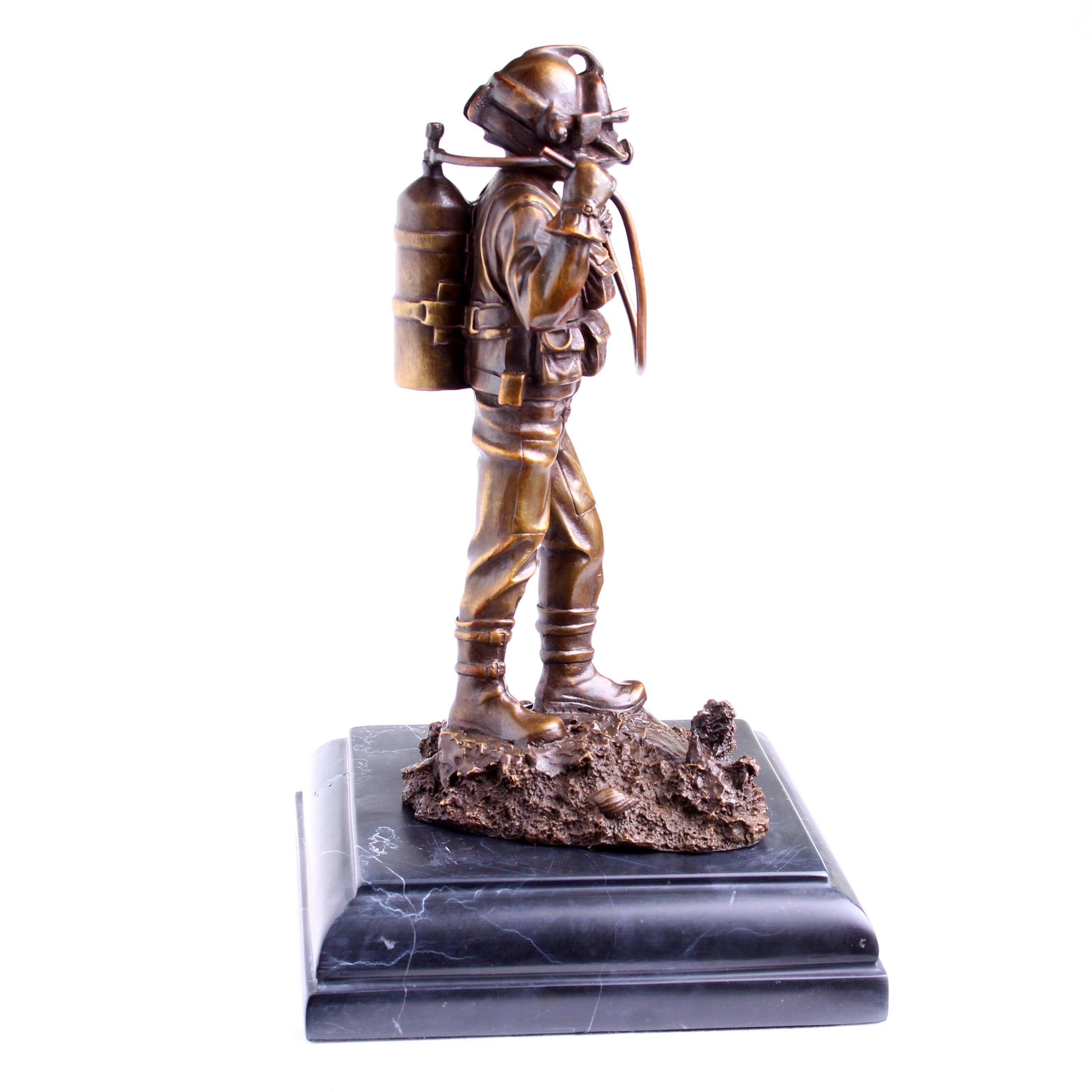 Kirby Morgan® Superlite 17 Diver in Solid Bronze on Granite Base - Divers Gifts