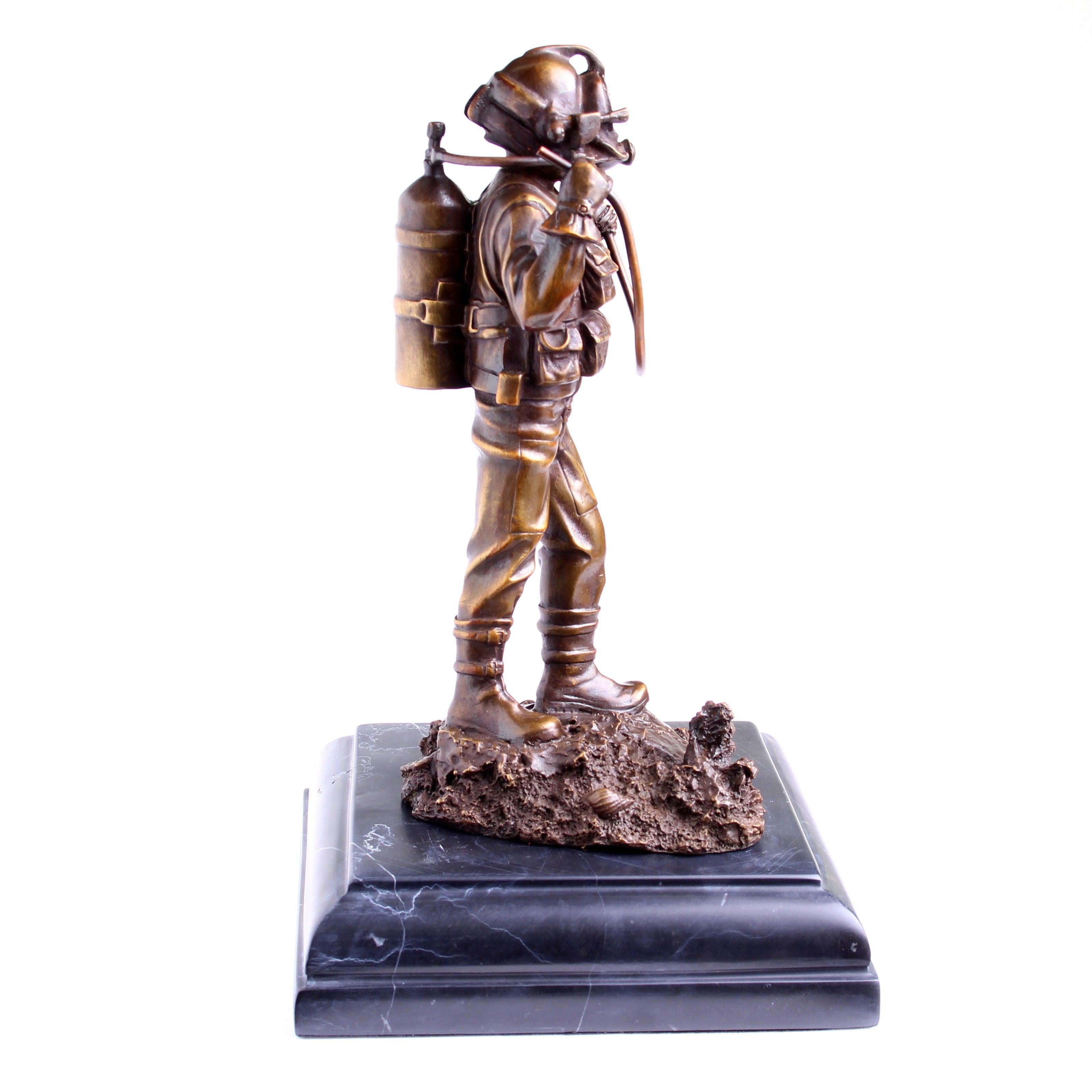 Kirby Morgan® Superlite 17 Diver in Solid Bronze on Granite Base - Divers Gifts