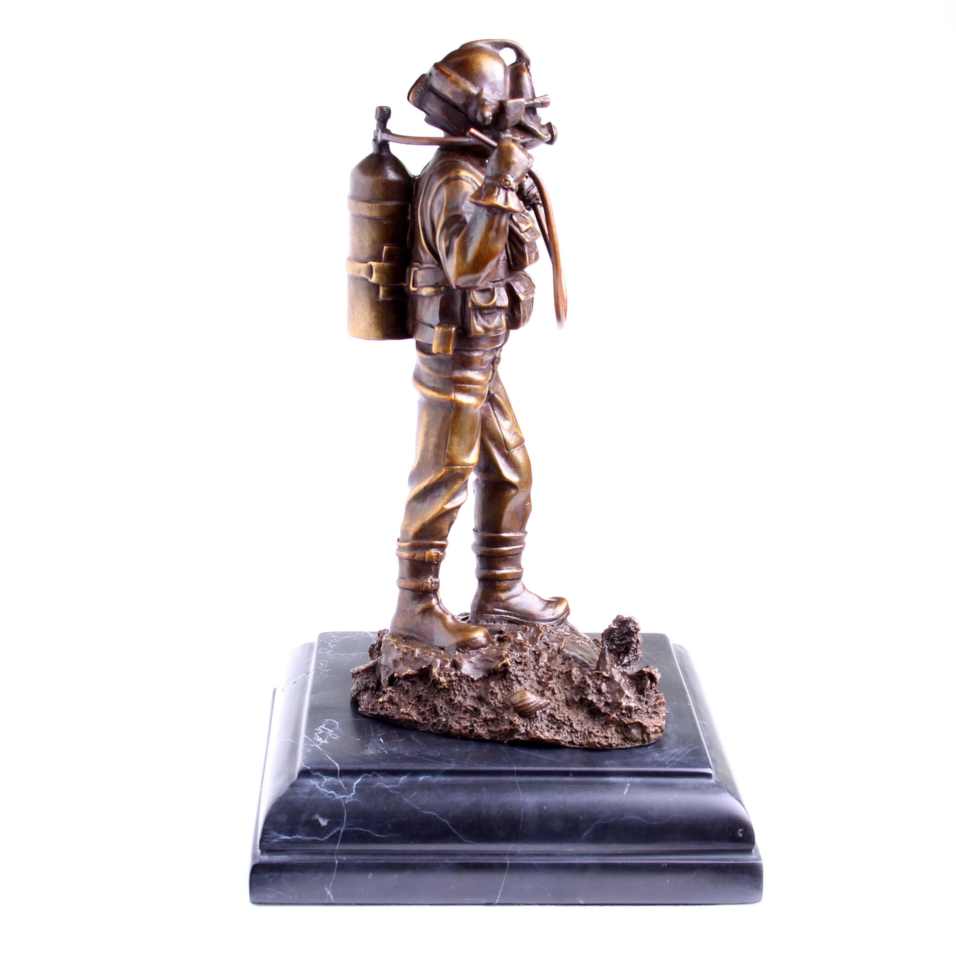 Kirby Morgan® Superlite 17 Diver in Solid Bronze on Granite Base - Divers Gifts