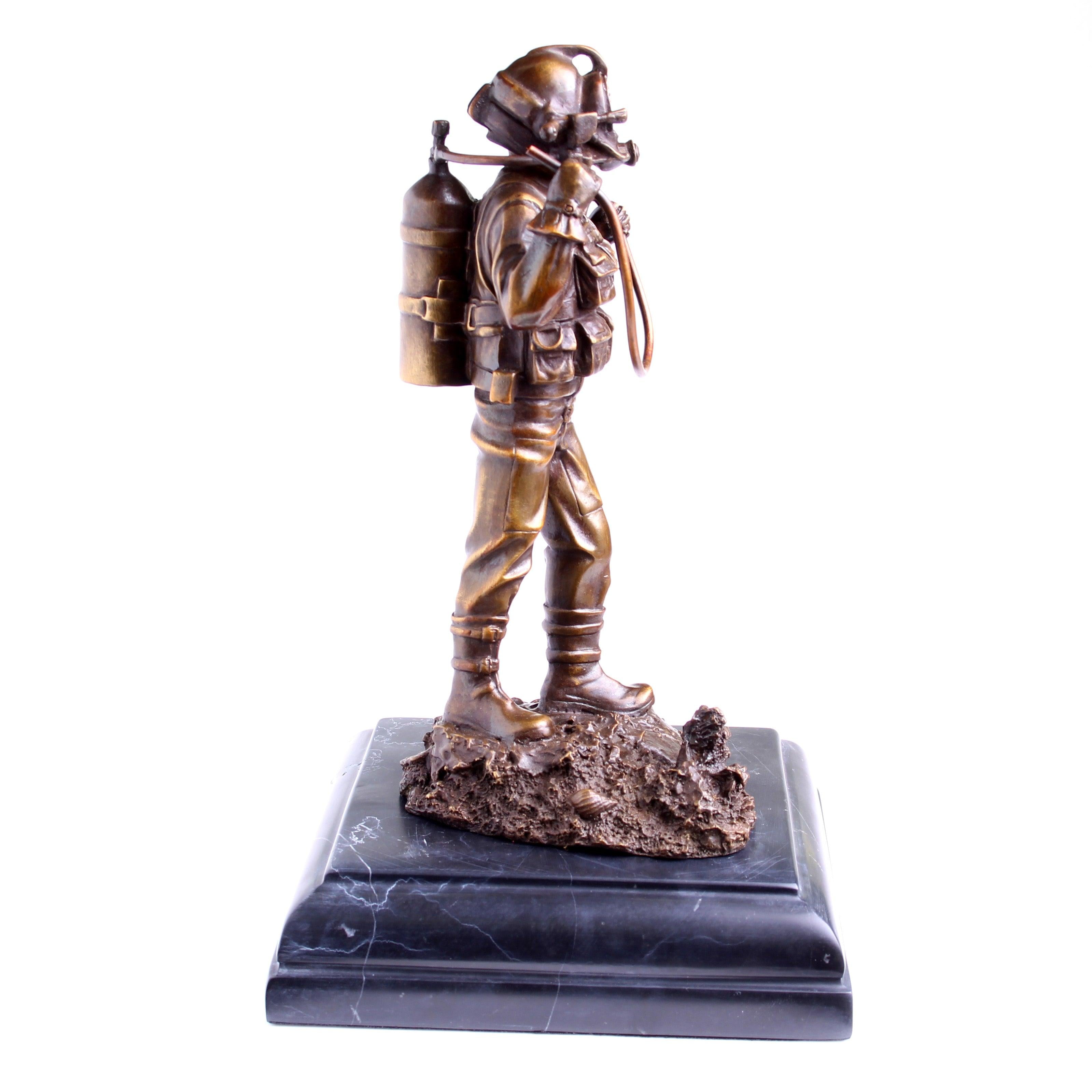 Kirby Morgan® Superlite 17 Diver in Solid Bronze on Granite Base - Divers Gifts