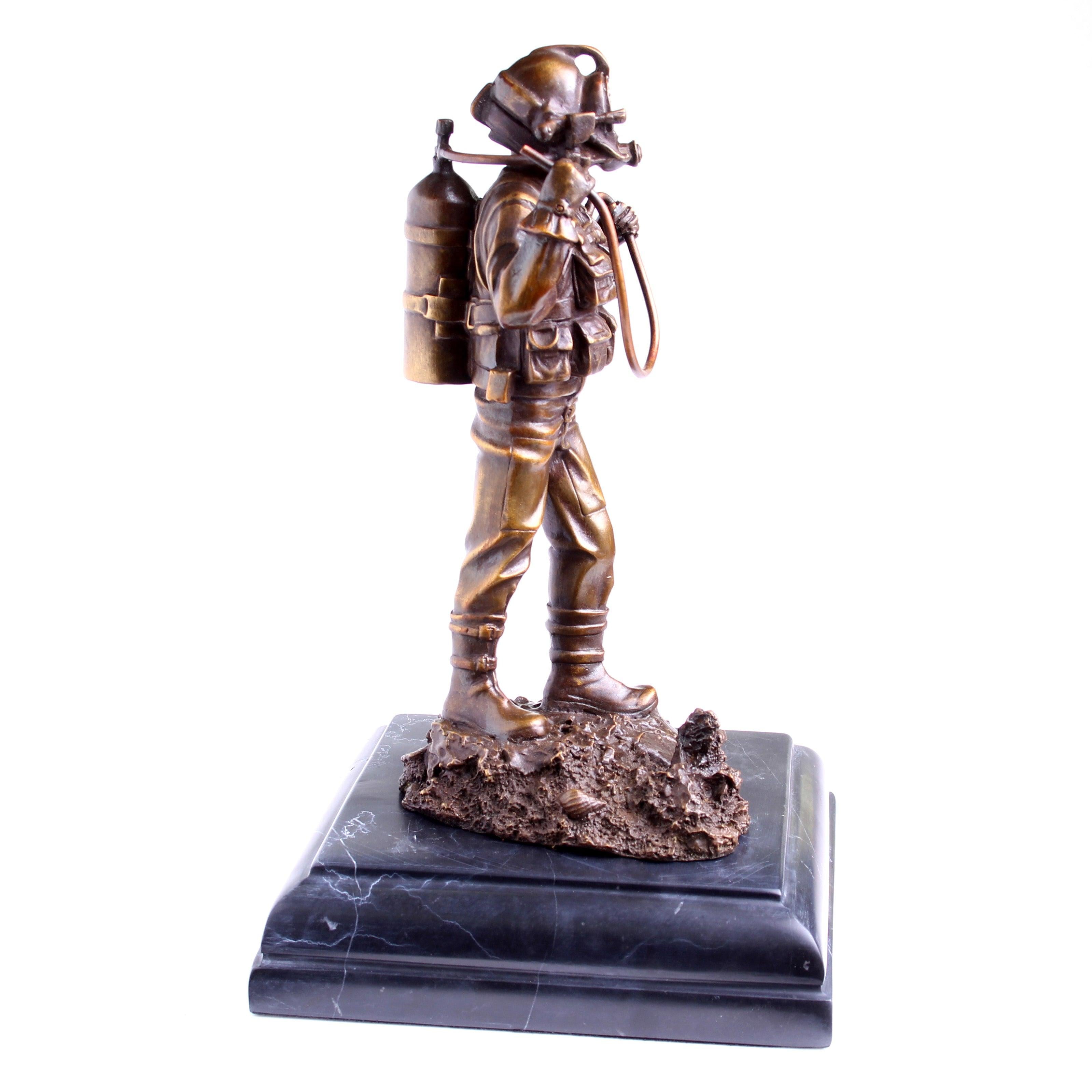 Kirby Morgan® Superlite 17 Diver in Solid Bronze on Granite Base - Divers Gifts