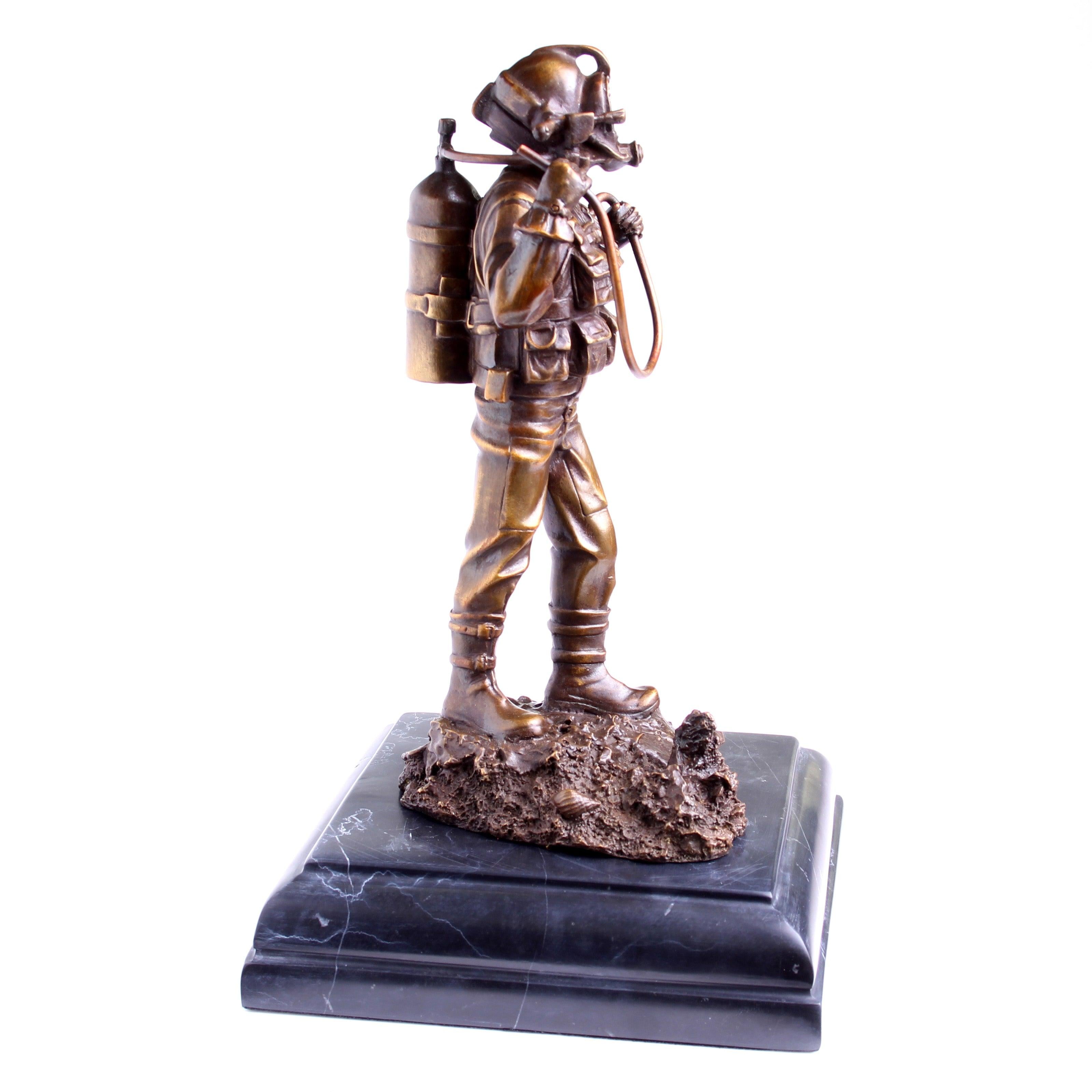 Kirby Morgan® Superlite 17 Diver in Solid Bronze on Granite Base - Divers Gifts