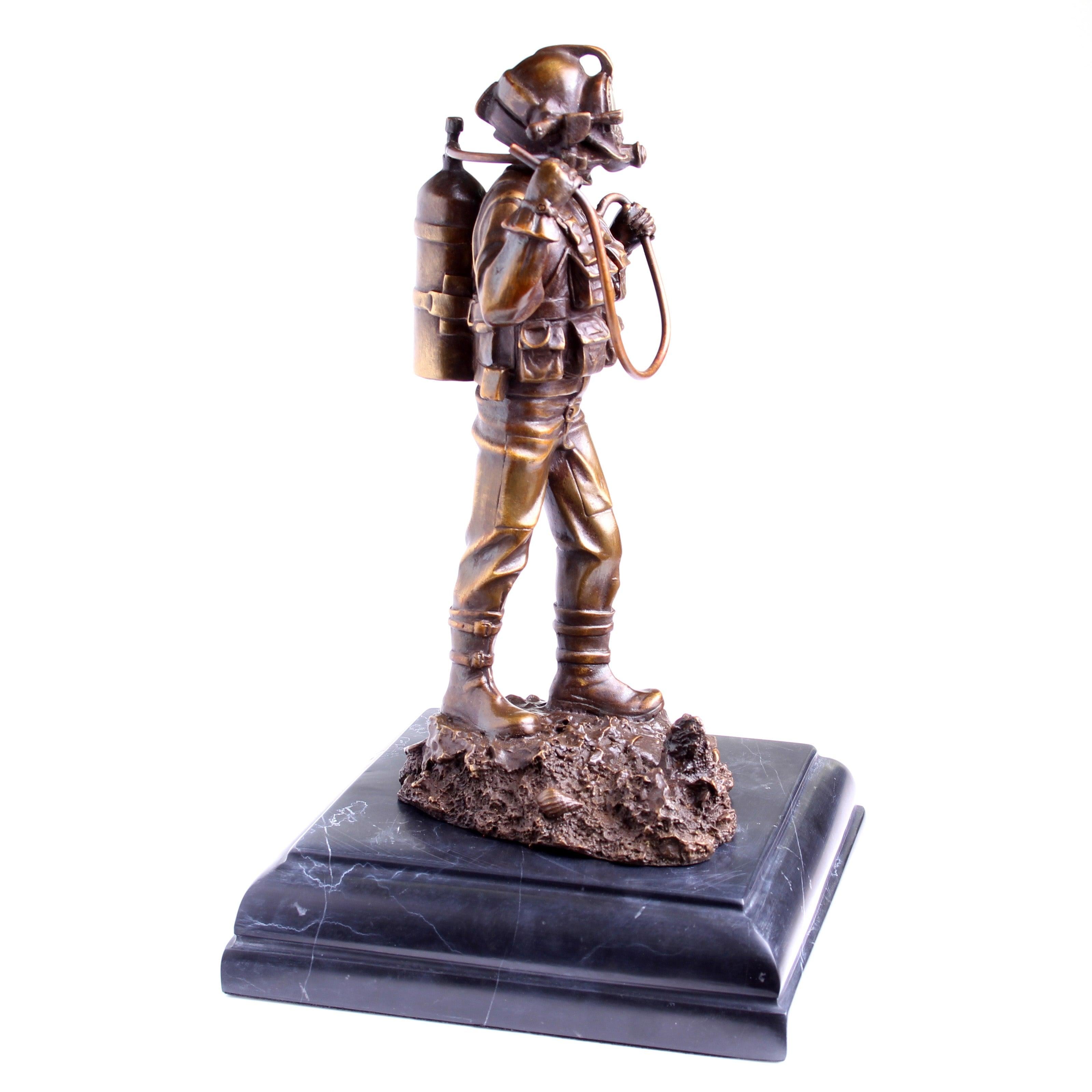 Kirby Morgan® Superlite 17 Diver in Solid Bronze on Granite Base - Divers Gifts