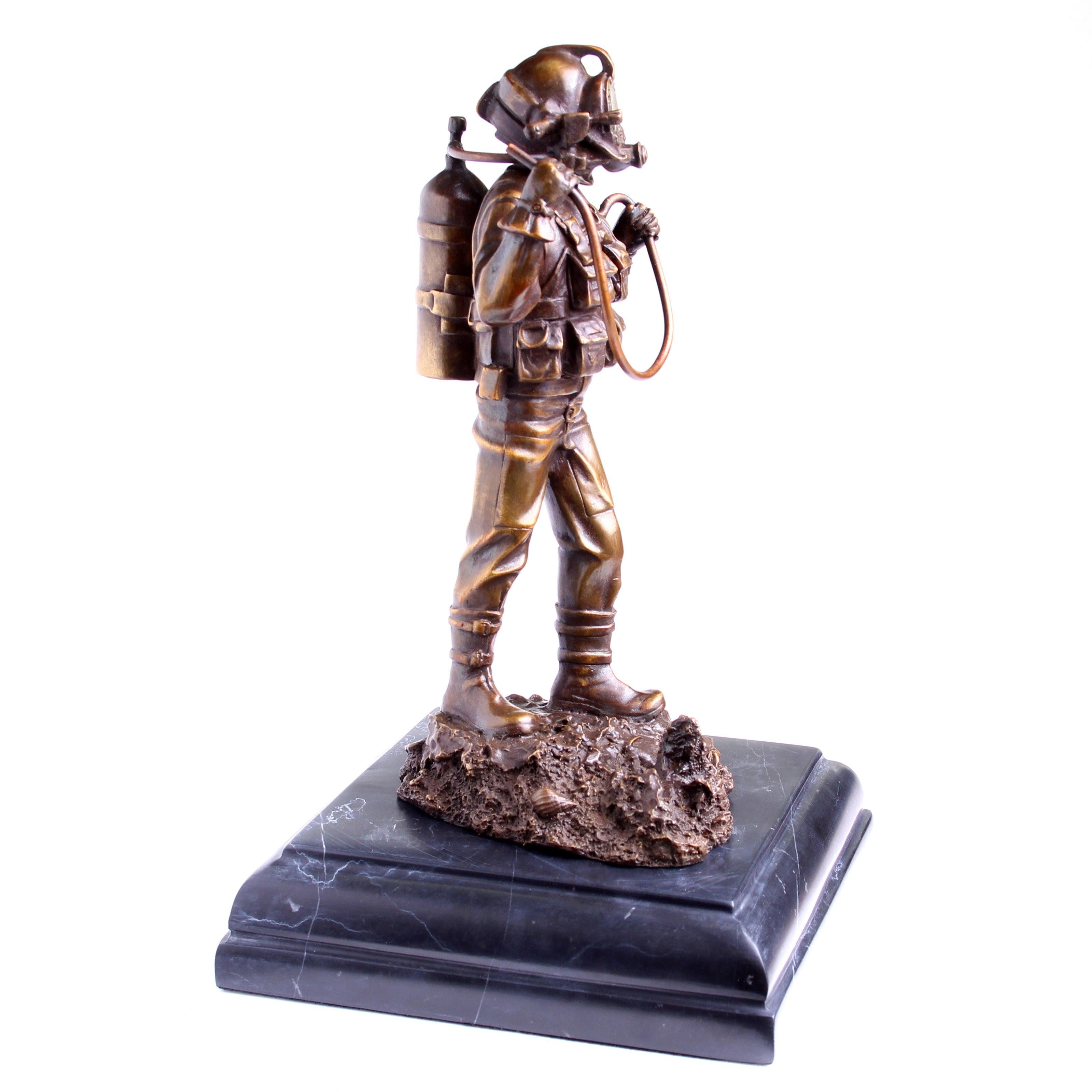 Kirby Morgan® Superlite 17 Diver in Solid Bronze on Granite Base - Divers Gifts