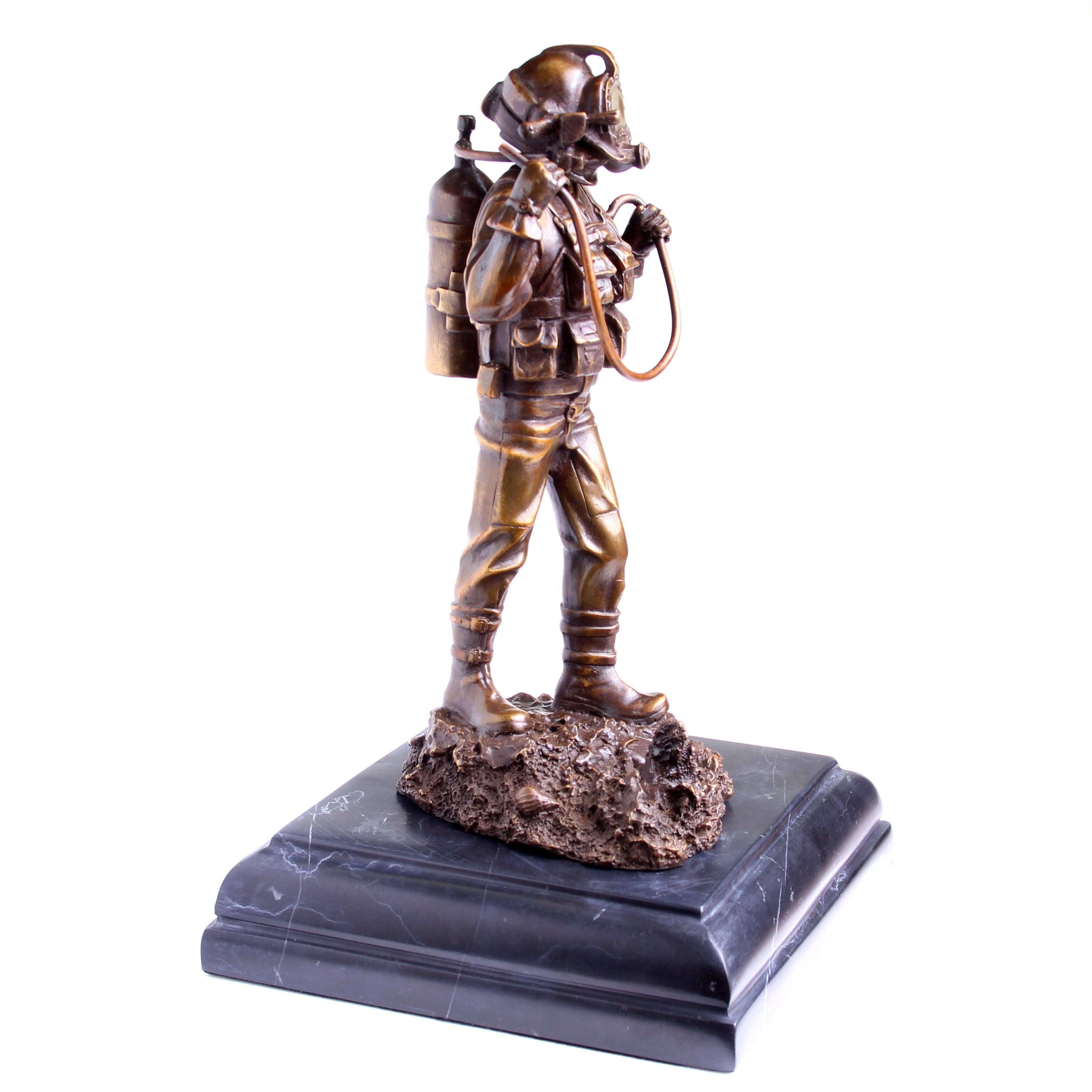 Kirby Morgan® Superlite 17 Diver in Solid Bronze on Granite Base - Divers Gifts