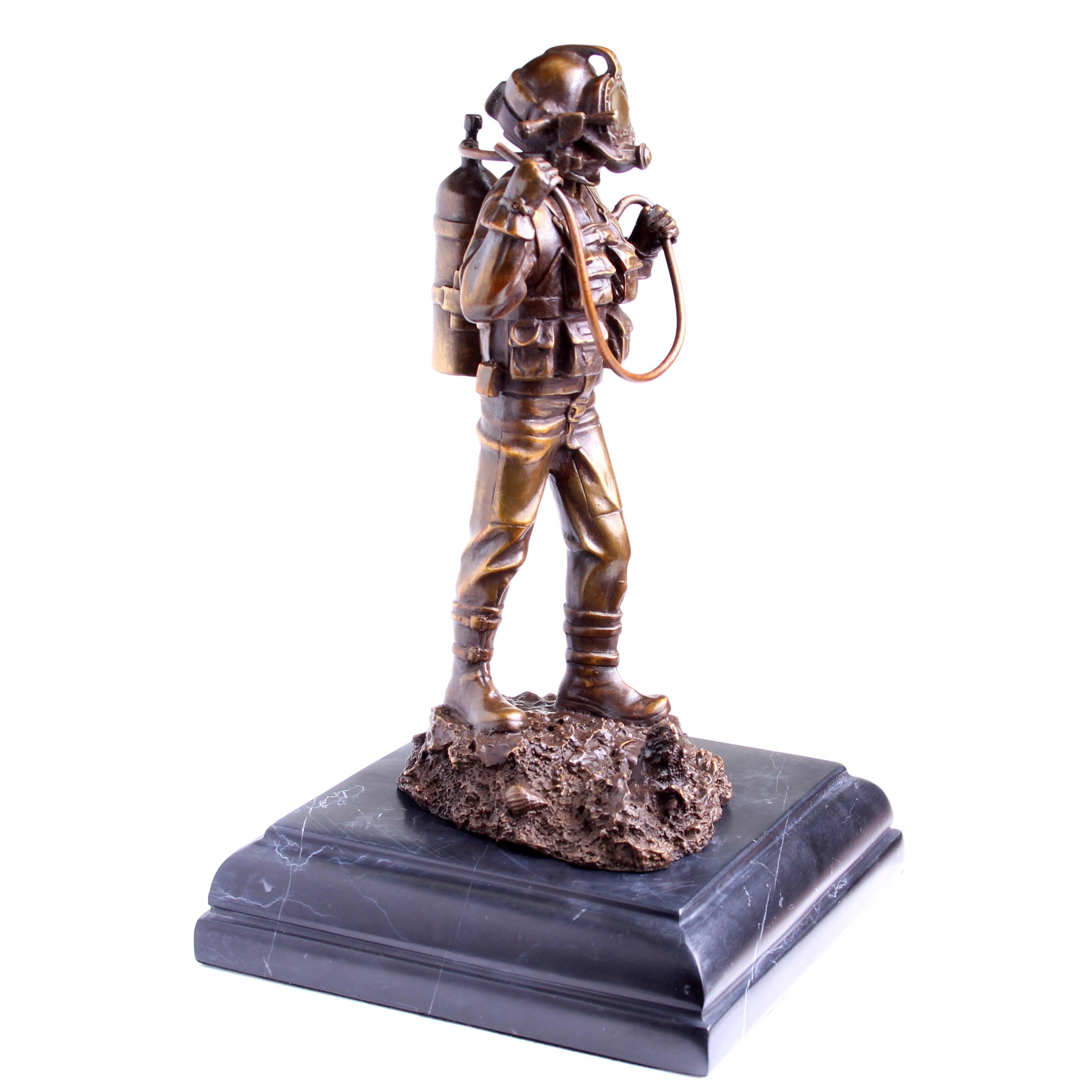 Kirby Morgan® Superlite 17 Diver in Solid Bronze on Granite Base - Divers Gifts