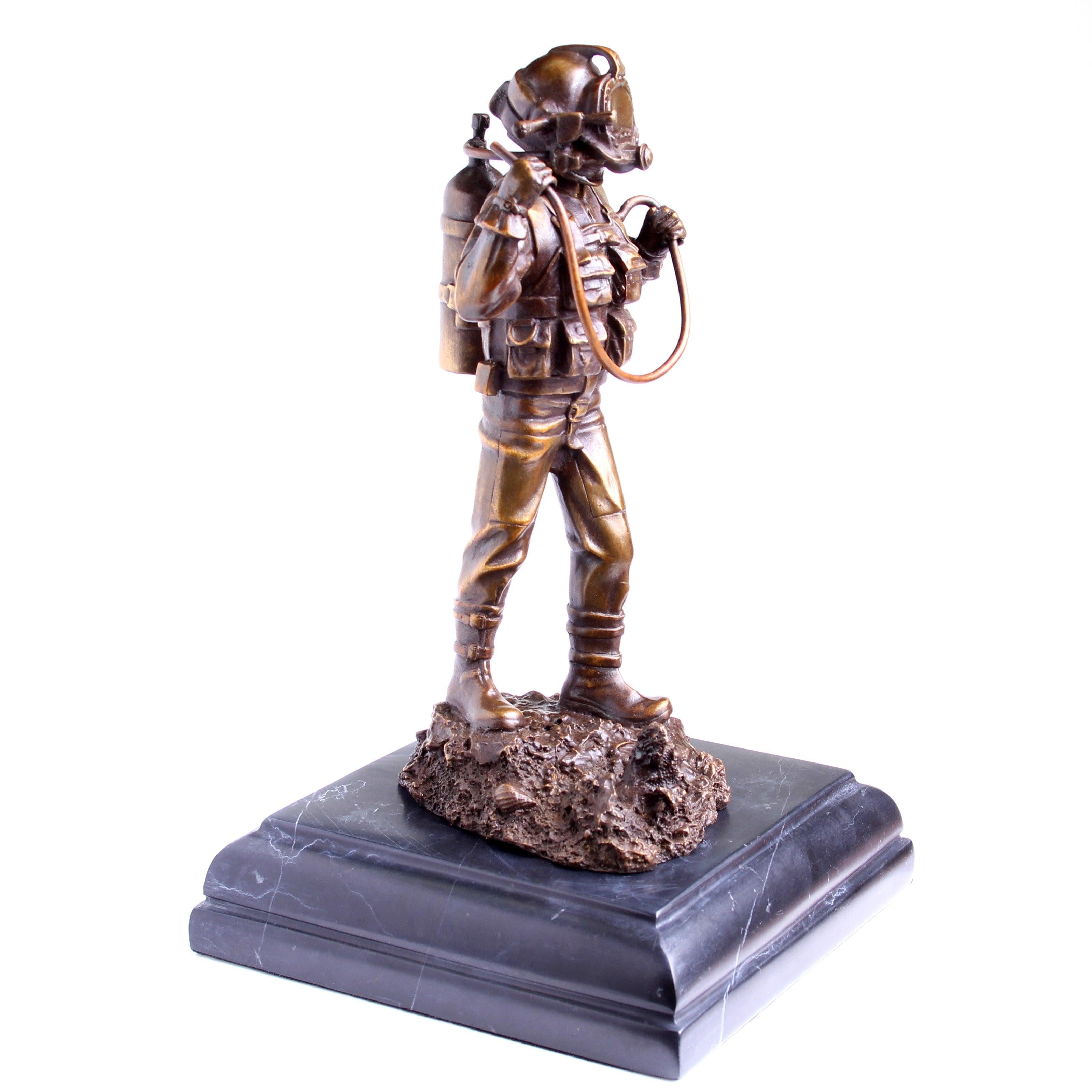 Kirby Morgan® Superlite 17 Diver in Solid Bronze on Granite Base - Divers Gifts