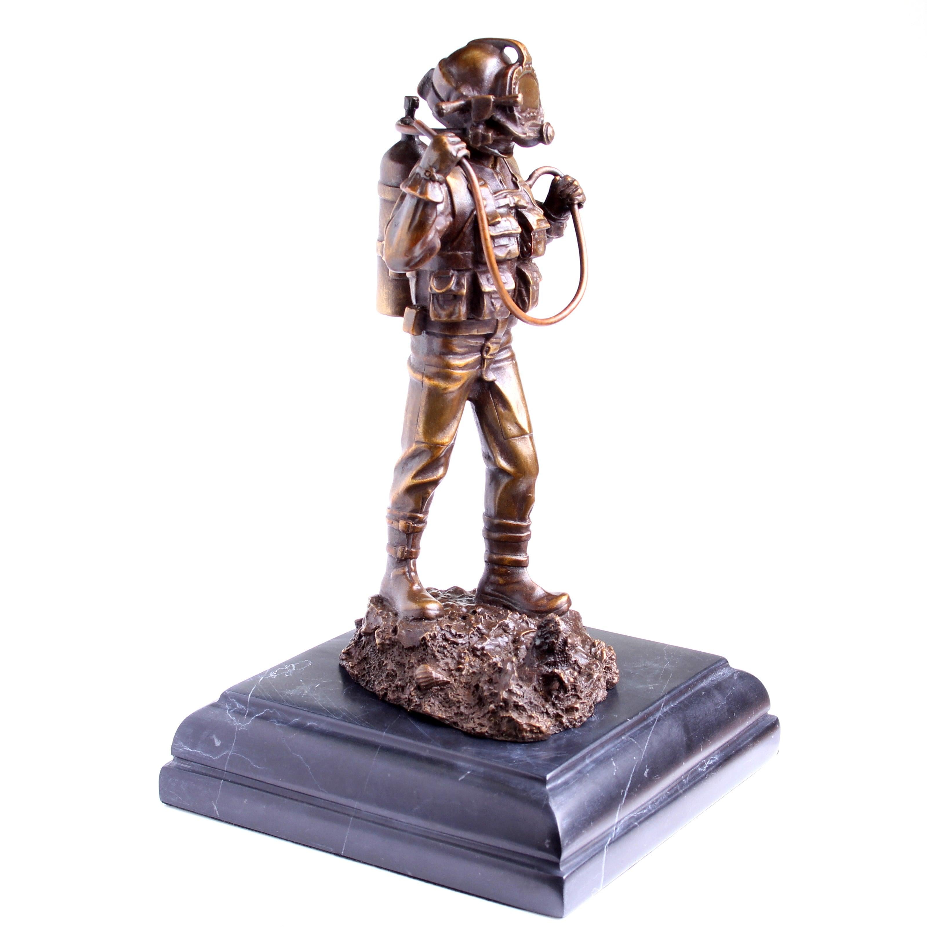 Kirby Morgan® Superlite 17 Diver in Solid Bronze on Granite Base - Divers Gifts