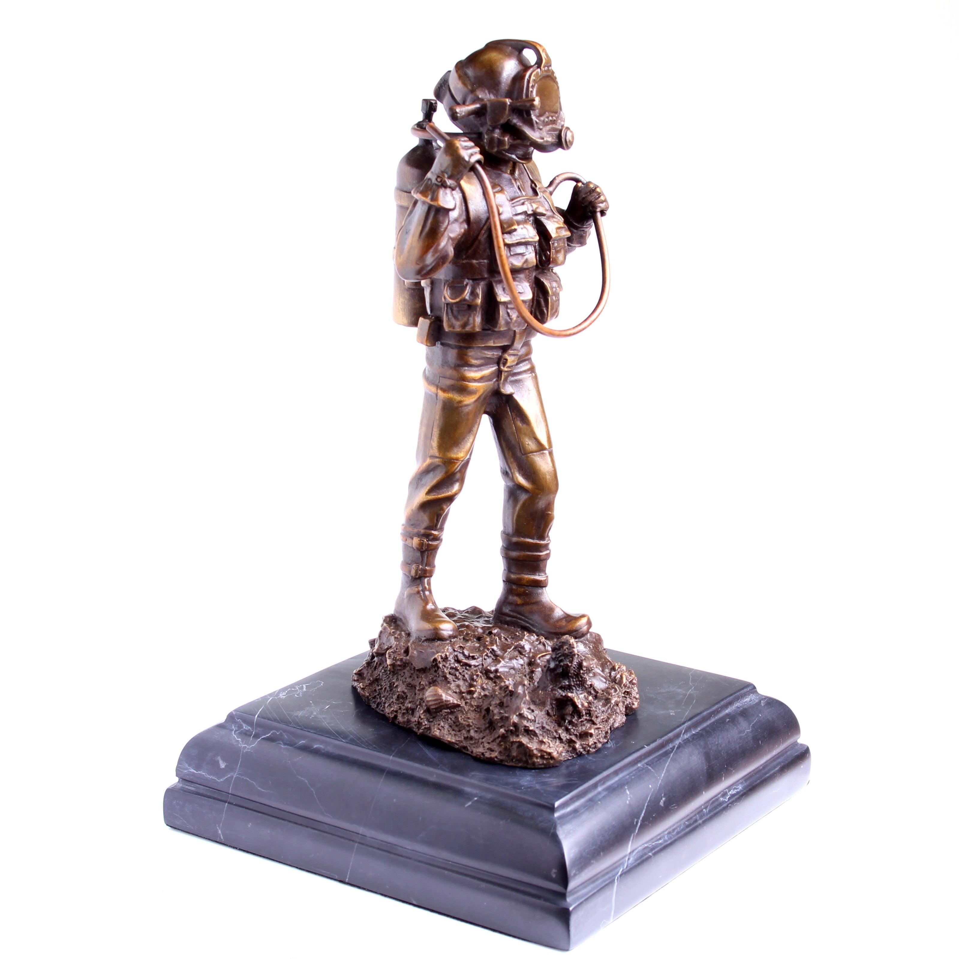 Kirby Morgan® Superlite 17 Diver in Solid Bronze on Granite Base - Divers Gifts