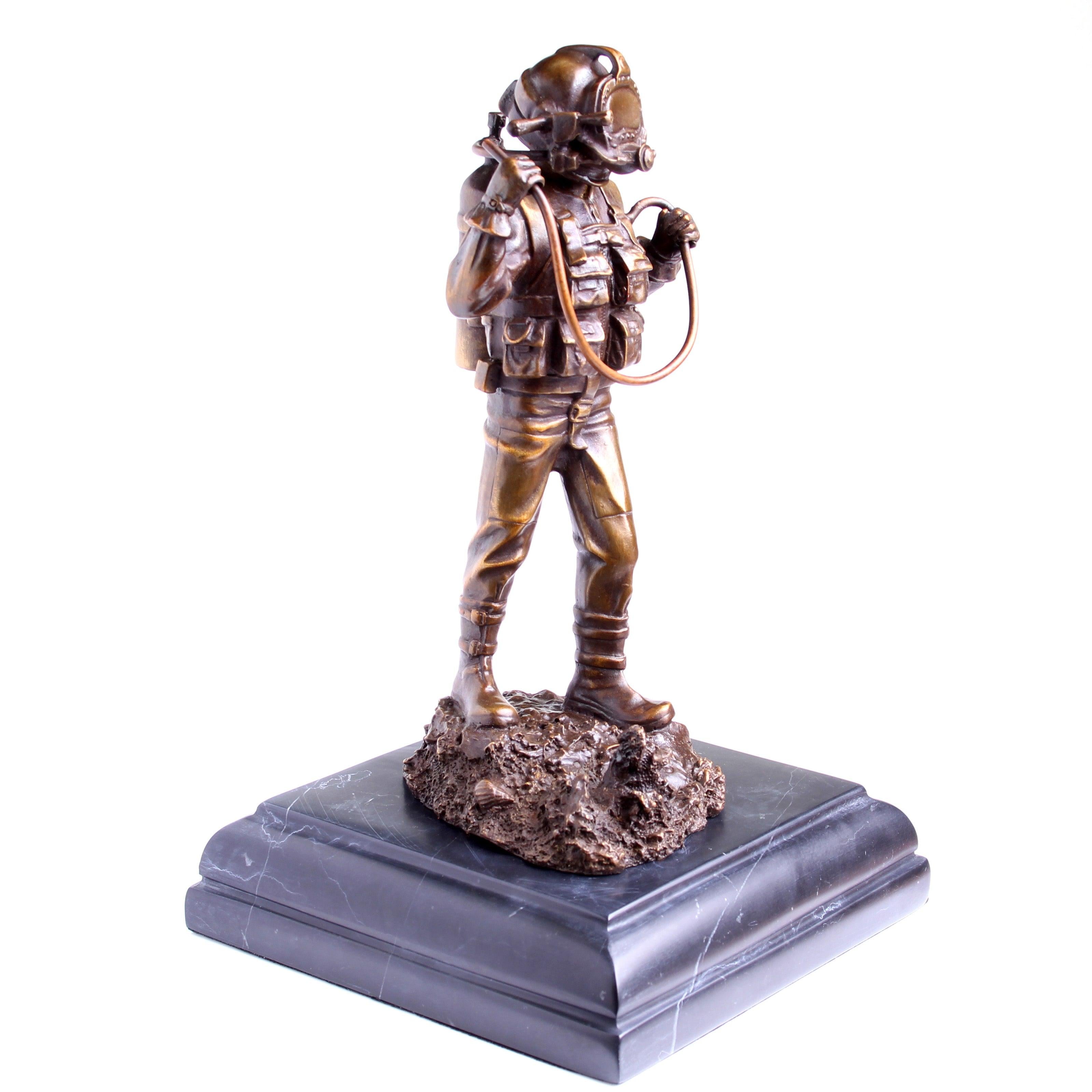 Kirby Morgan® Superlite 17 Diver in Solid Bronze on Granite Base - Divers Gifts