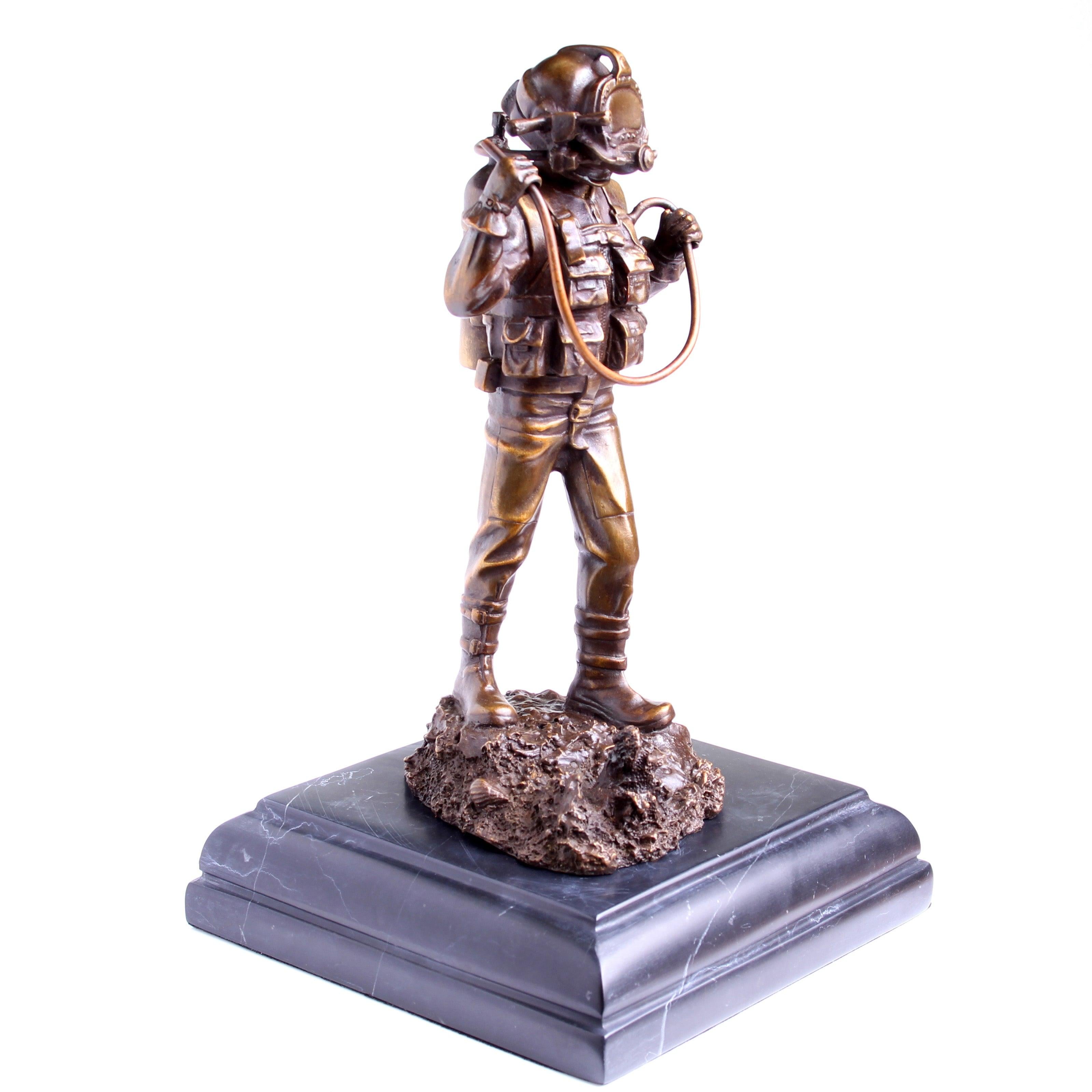 Kirby Morgan® Superlite 17 Diver in Solid Bronze on Granite Base - Divers Gifts