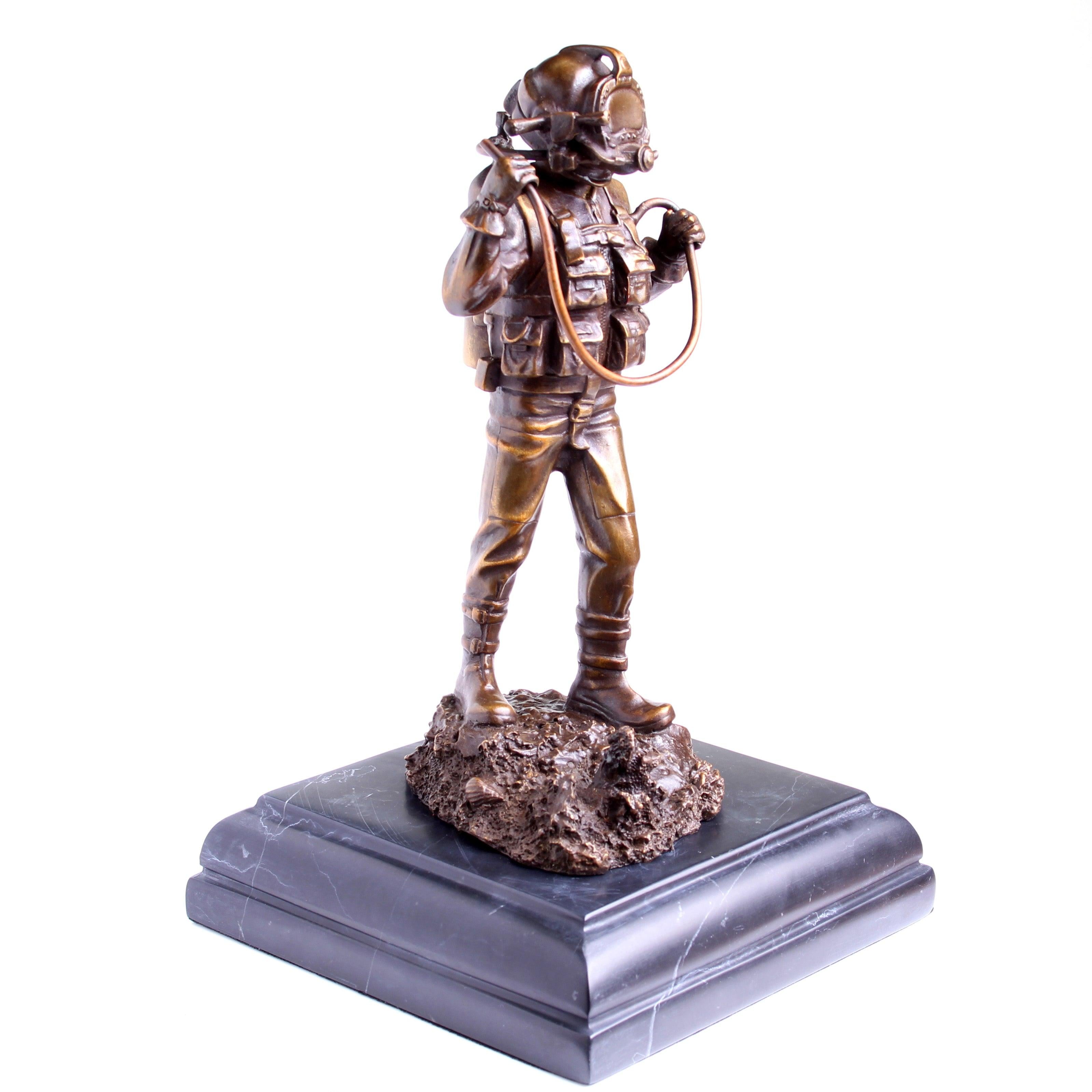 Kirby Morgan® Superlite 17 Diver in Solid Bronze on Granite Base - Divers Gifts