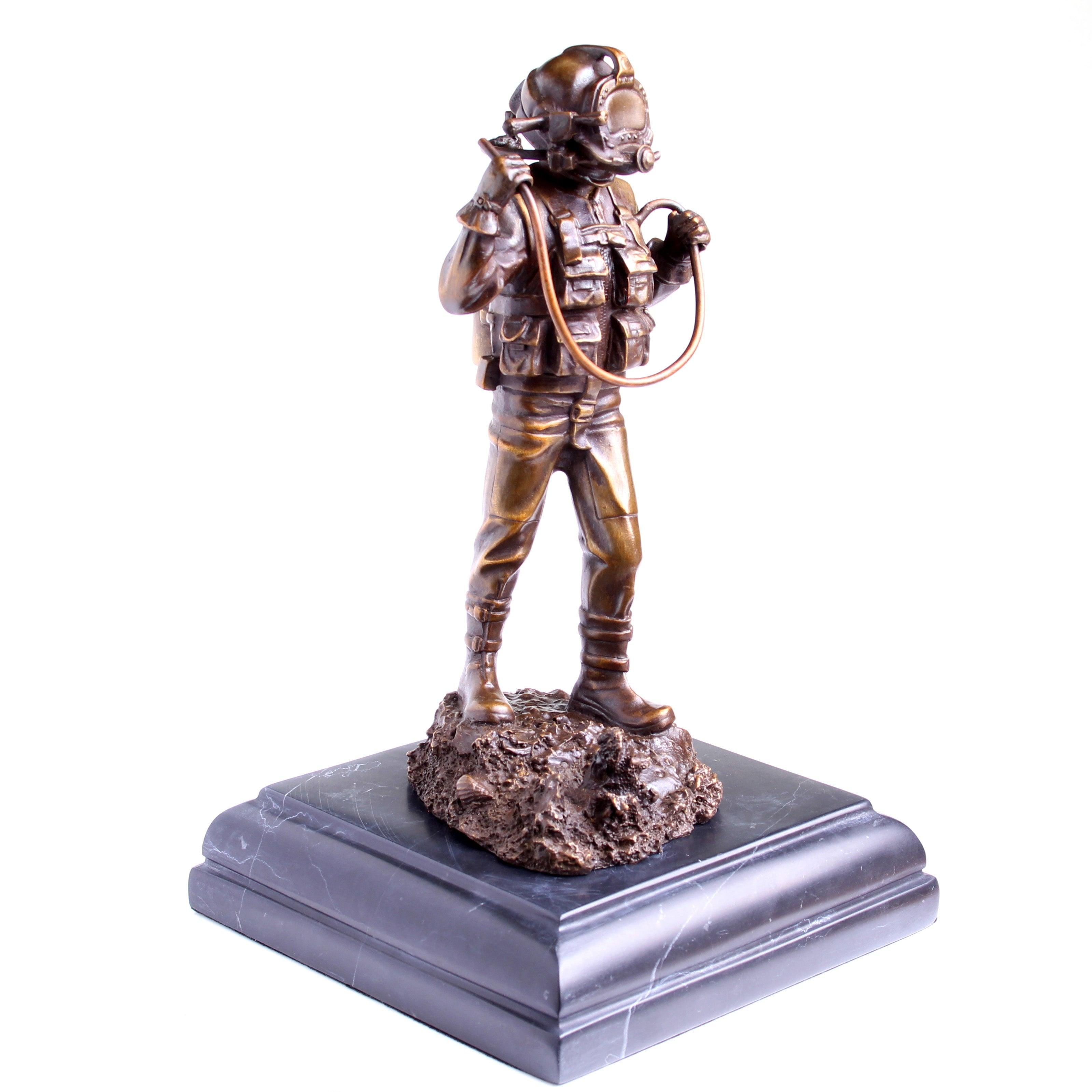 Kirby Morgan® Superlite 17 Diver in Solid Bronze on Granite Base - Divers Gifts