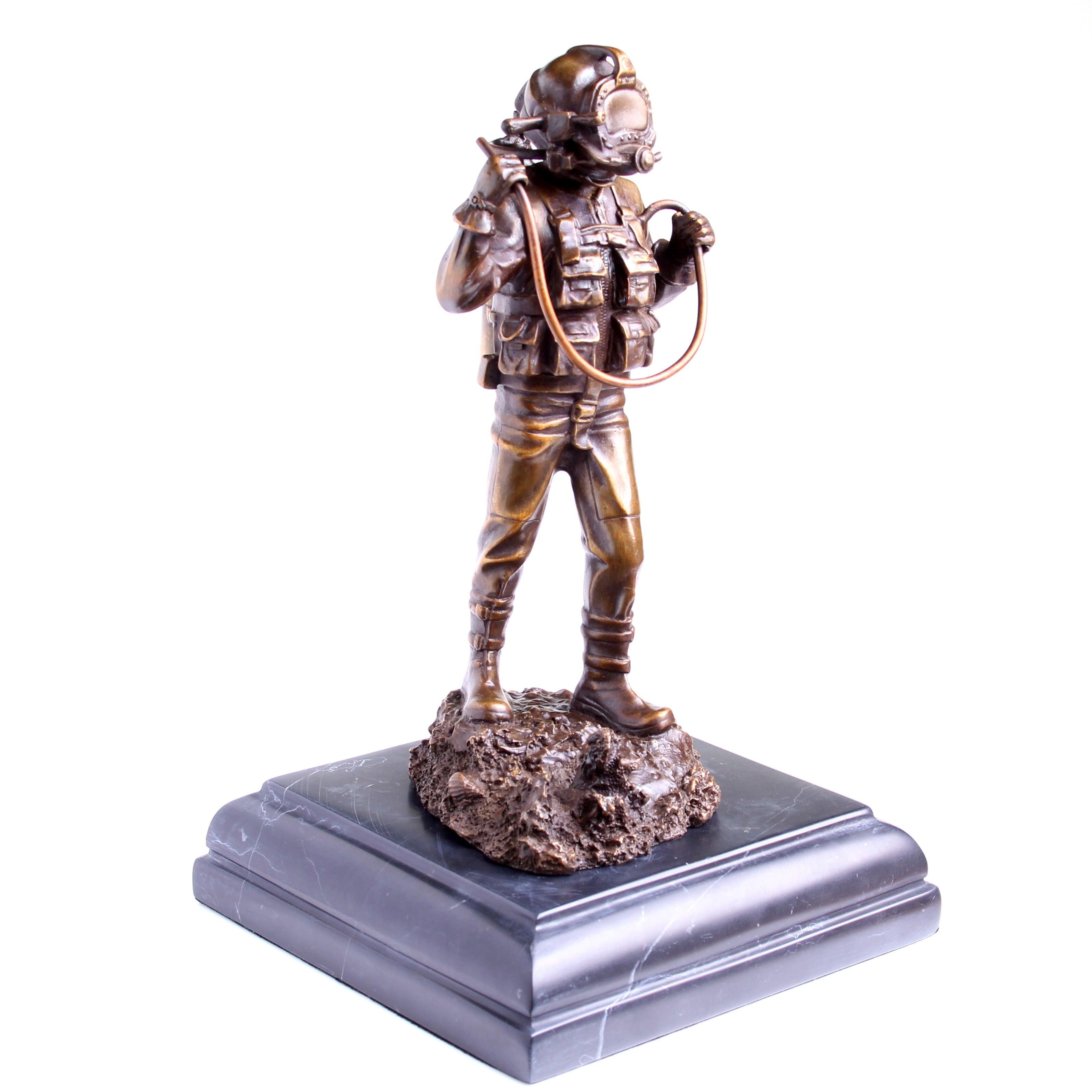 Kirby Morgan® Superlite 17 Diver in Solid Bronze on Granite Base - Divers Gifts