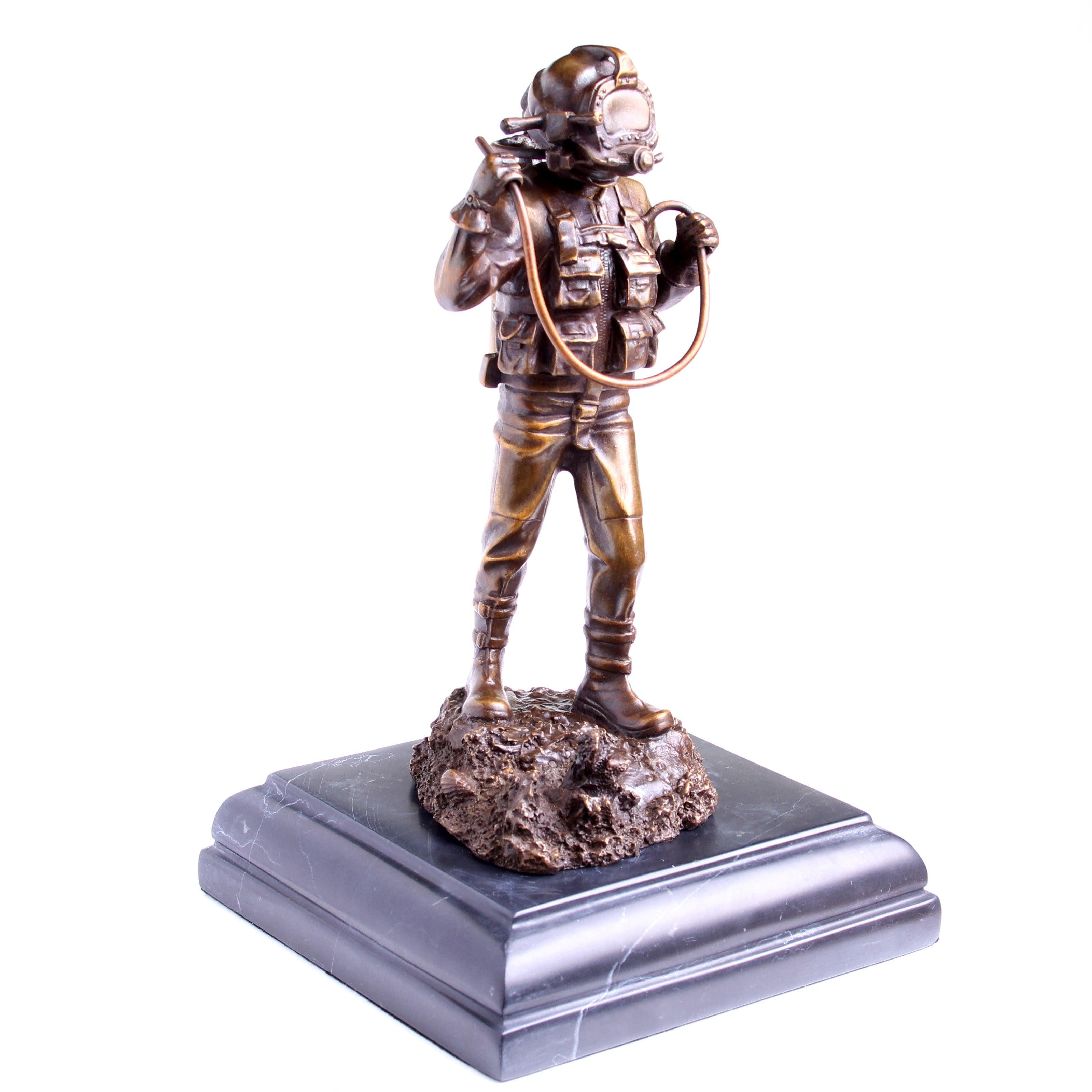 Kirby Morgan® Superlite 17 Diver in Solid Bronze on Granite Base - Divers Gifts