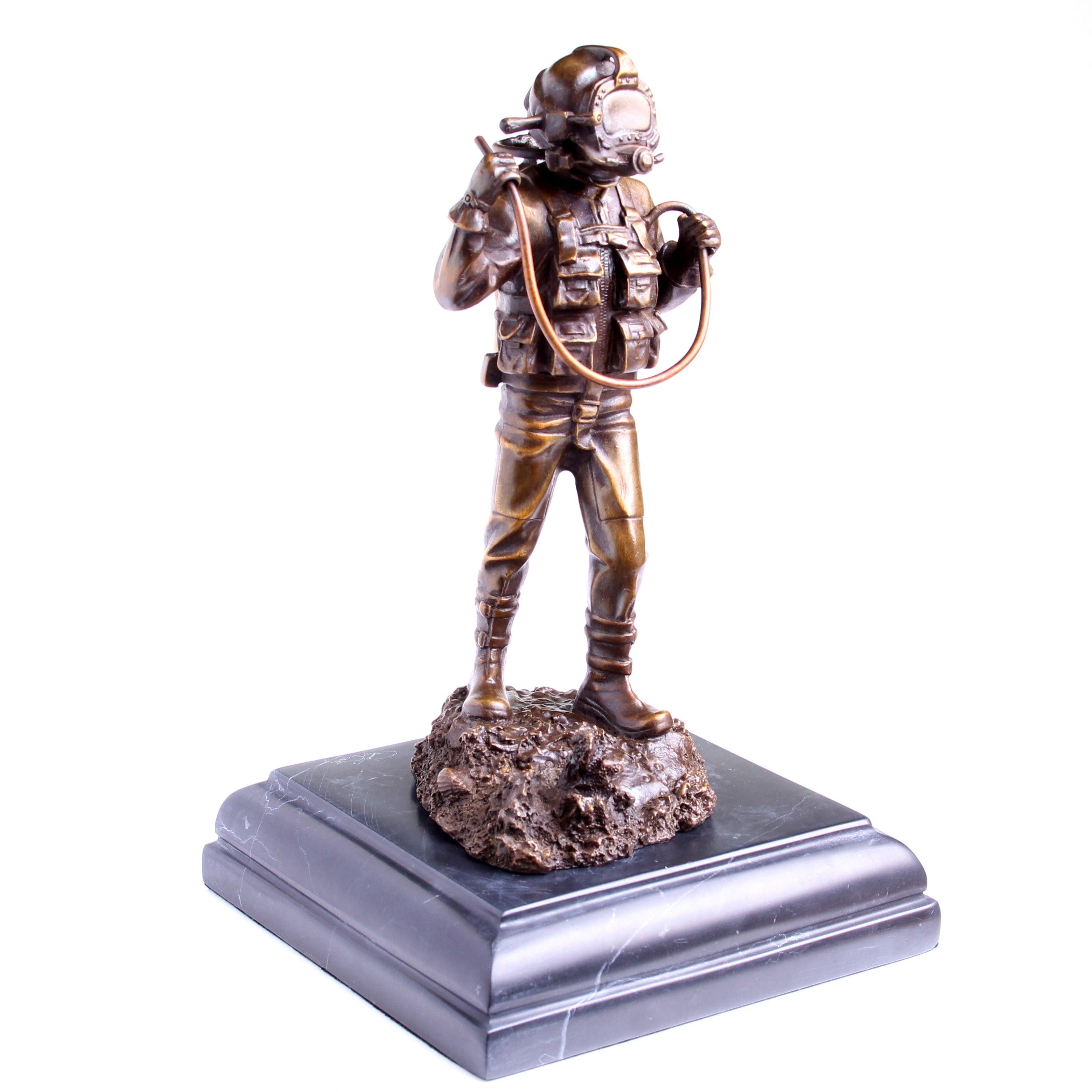 Kirby Morgan® Superlite 17 Diver in Solid Bronze on Granite Base - Divers Gifts