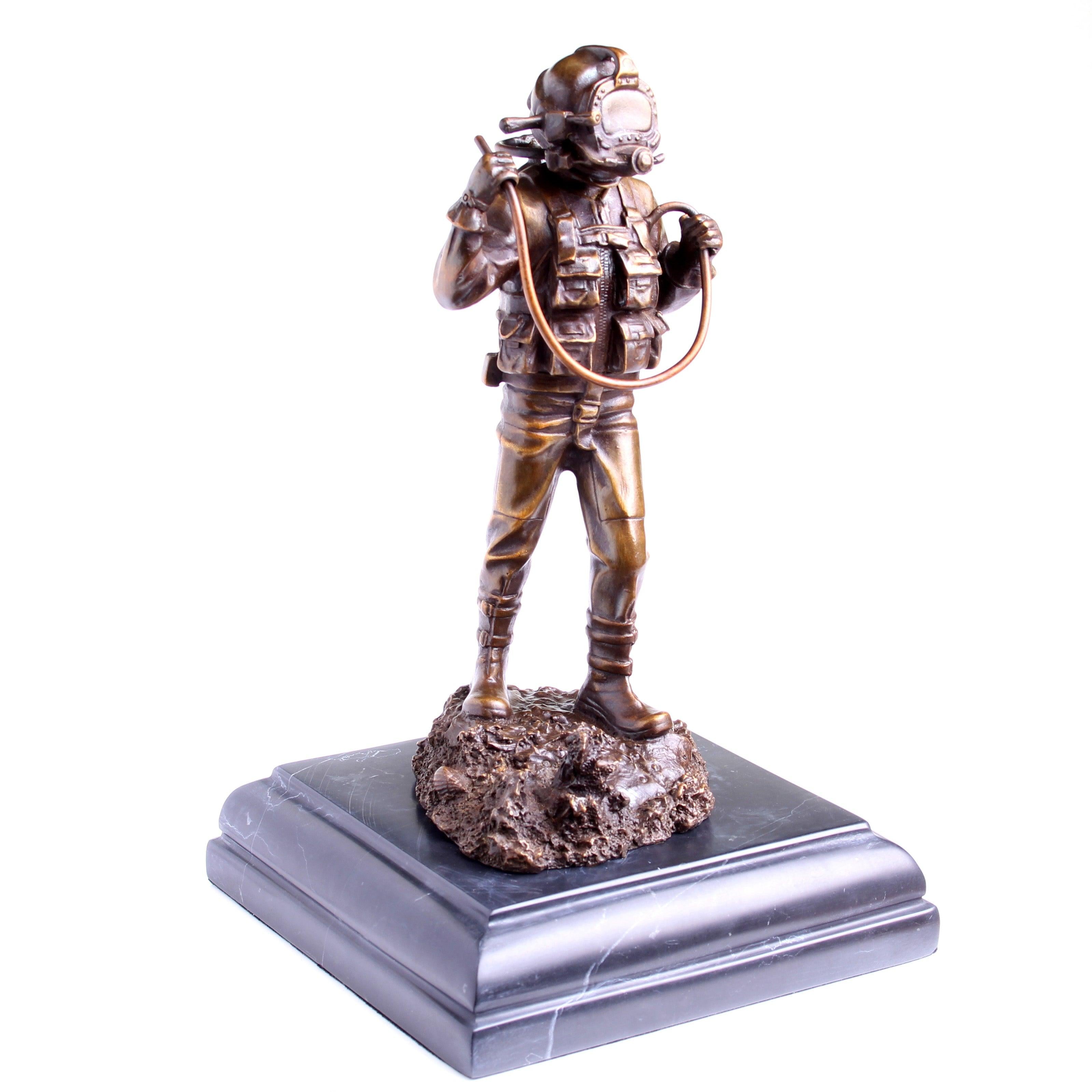 Kirby Morgan® Superlite 17 Diver in Solid Bronze on Granite Base - Divers Gifts