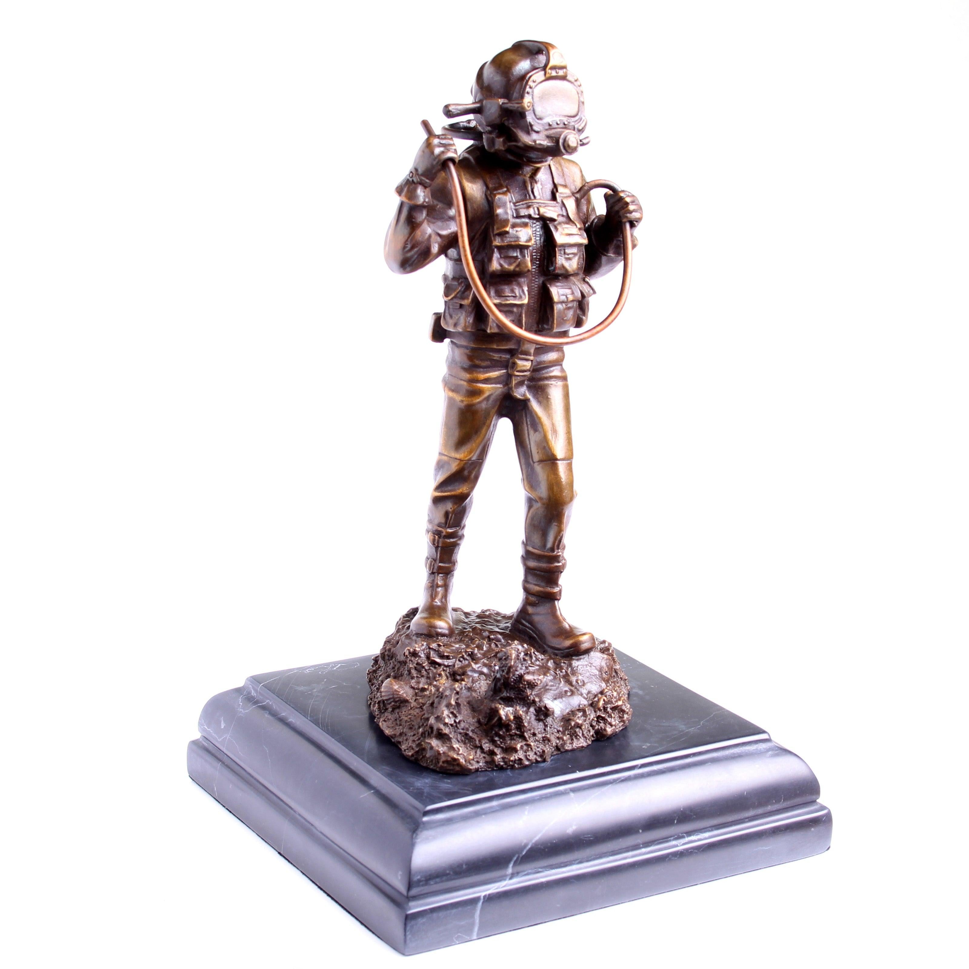 Kirby Morgan® Superlite 17 Diver in Solid Bronze on Granite Base - Divers Gifts