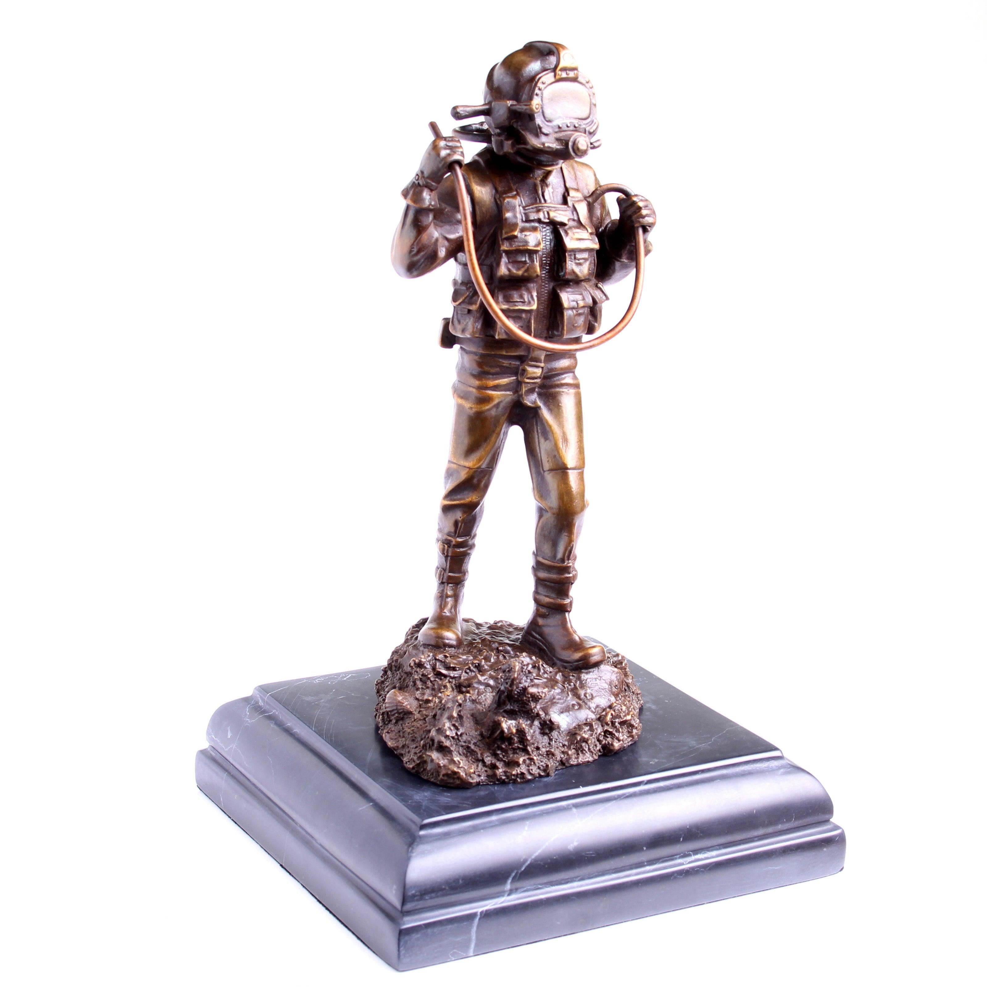 Kirby Morgan® Superlite 17 Diver in Solid Bronze on Granite Base - Divers Gifts