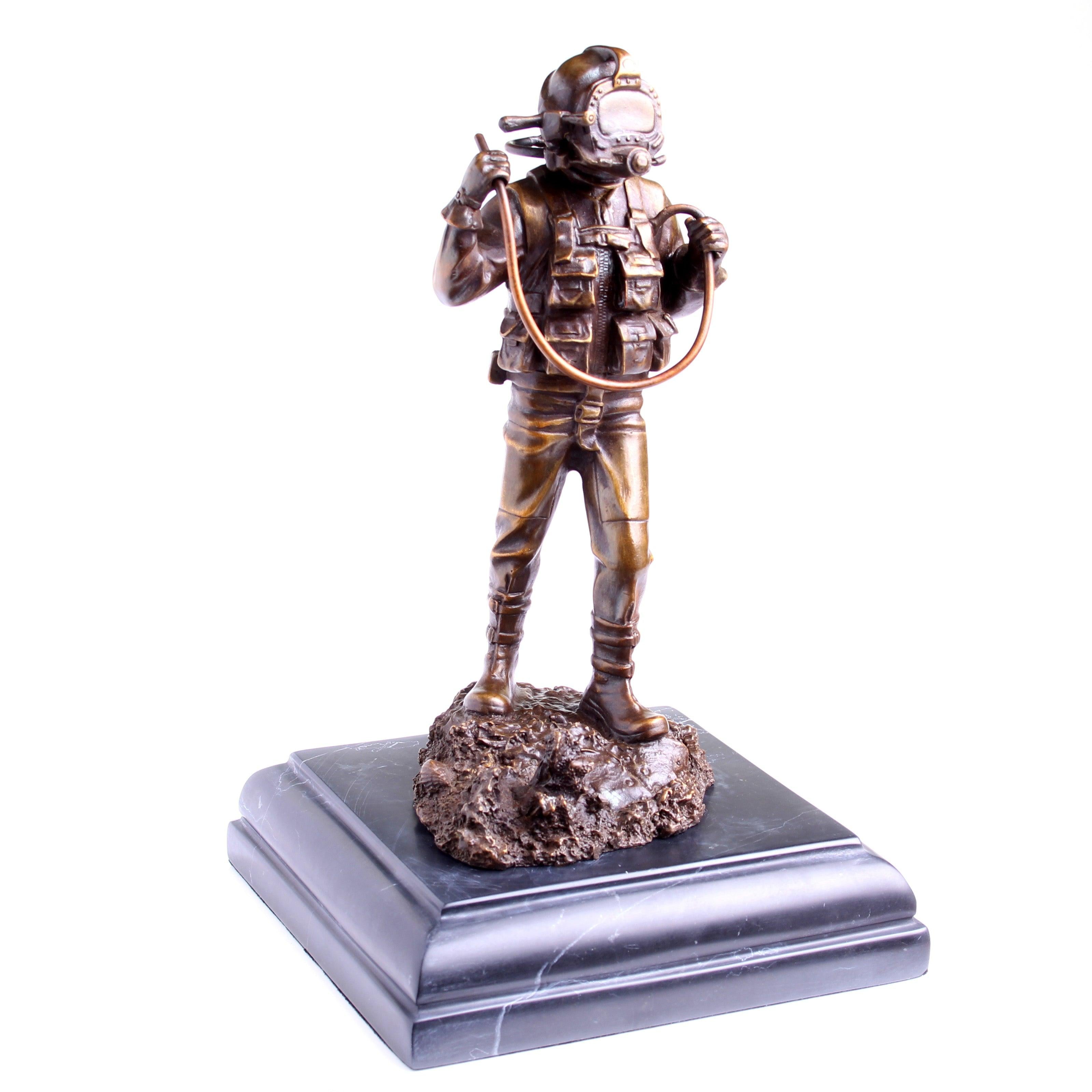 Kirby Morgan® Superlite 17 Diver in Solid Bronze on Granite Base - Divers Gifts