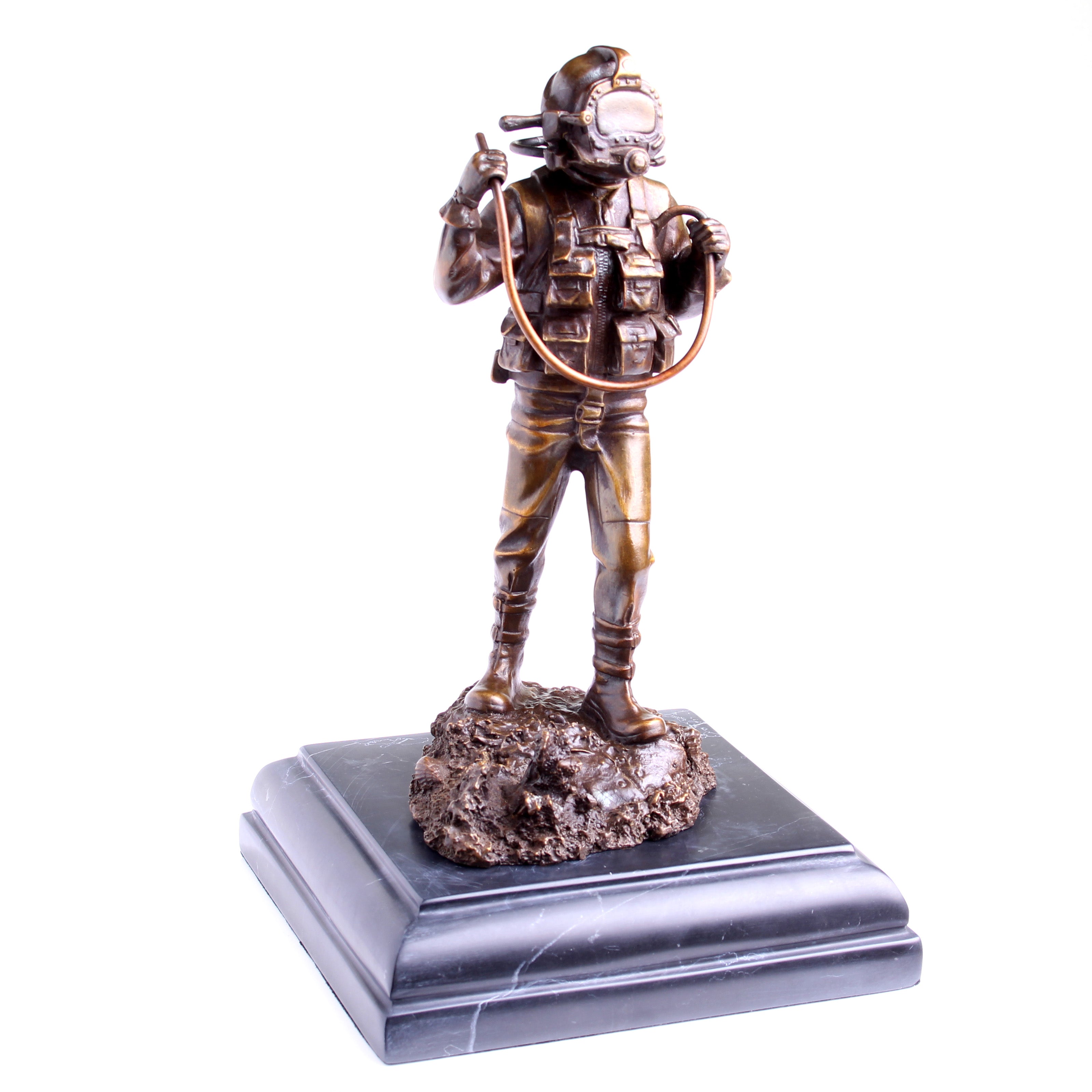 Kirby Morgan® Superlite 17 Diver in Solid Bronze on Granite Base