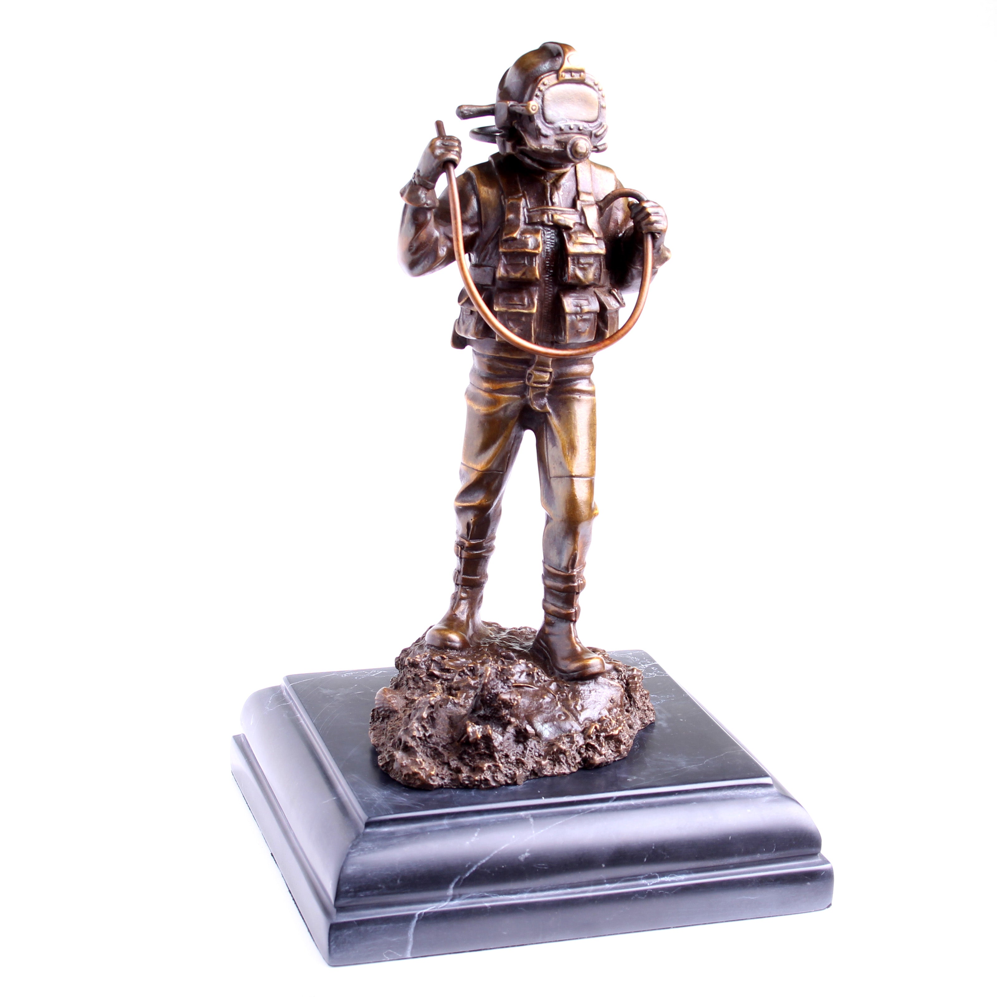 Kirby Morgan® Superlite 17 Diver in Solid Bronze on Granite Base