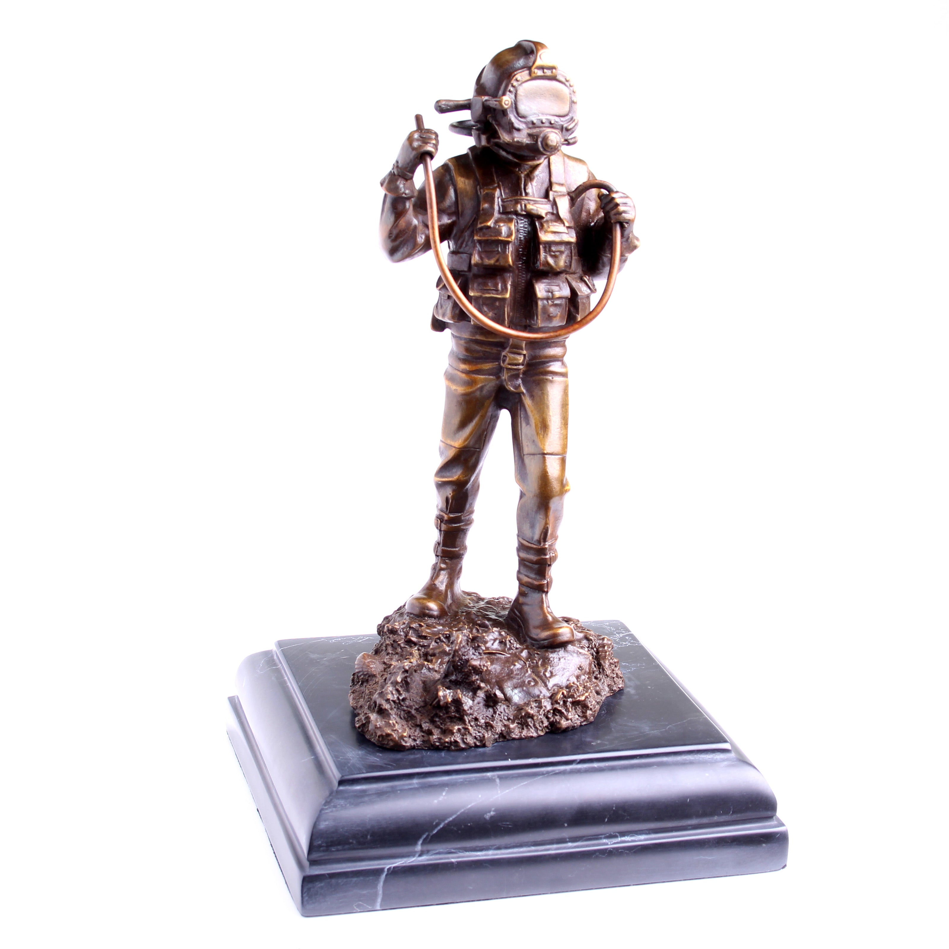 Kirby Morgan® Superlite 17 Diver in Solid Bronze on Granite Base