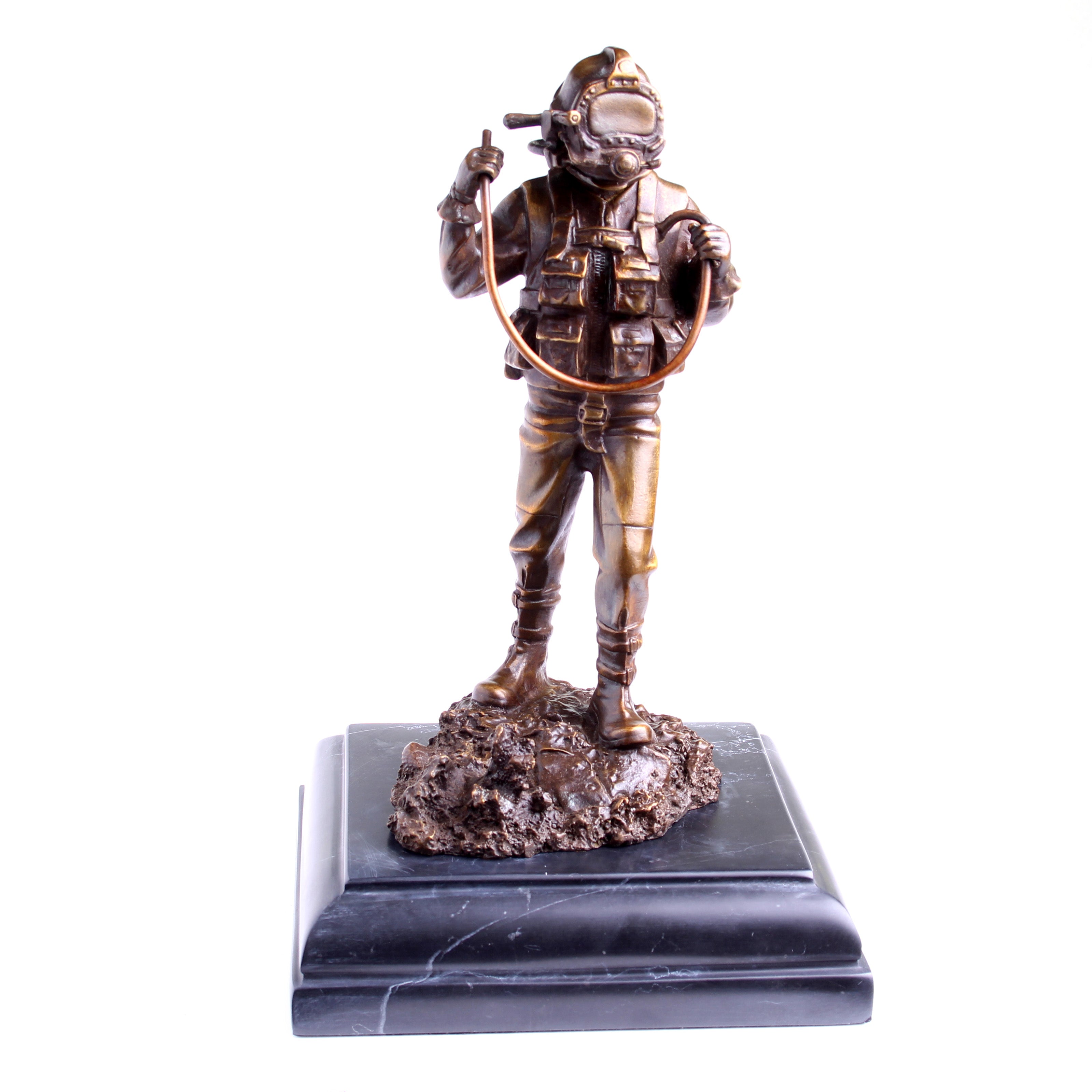 Kirby Morgan® Superlite 17 Diver in Solid Bronze on Granite Base