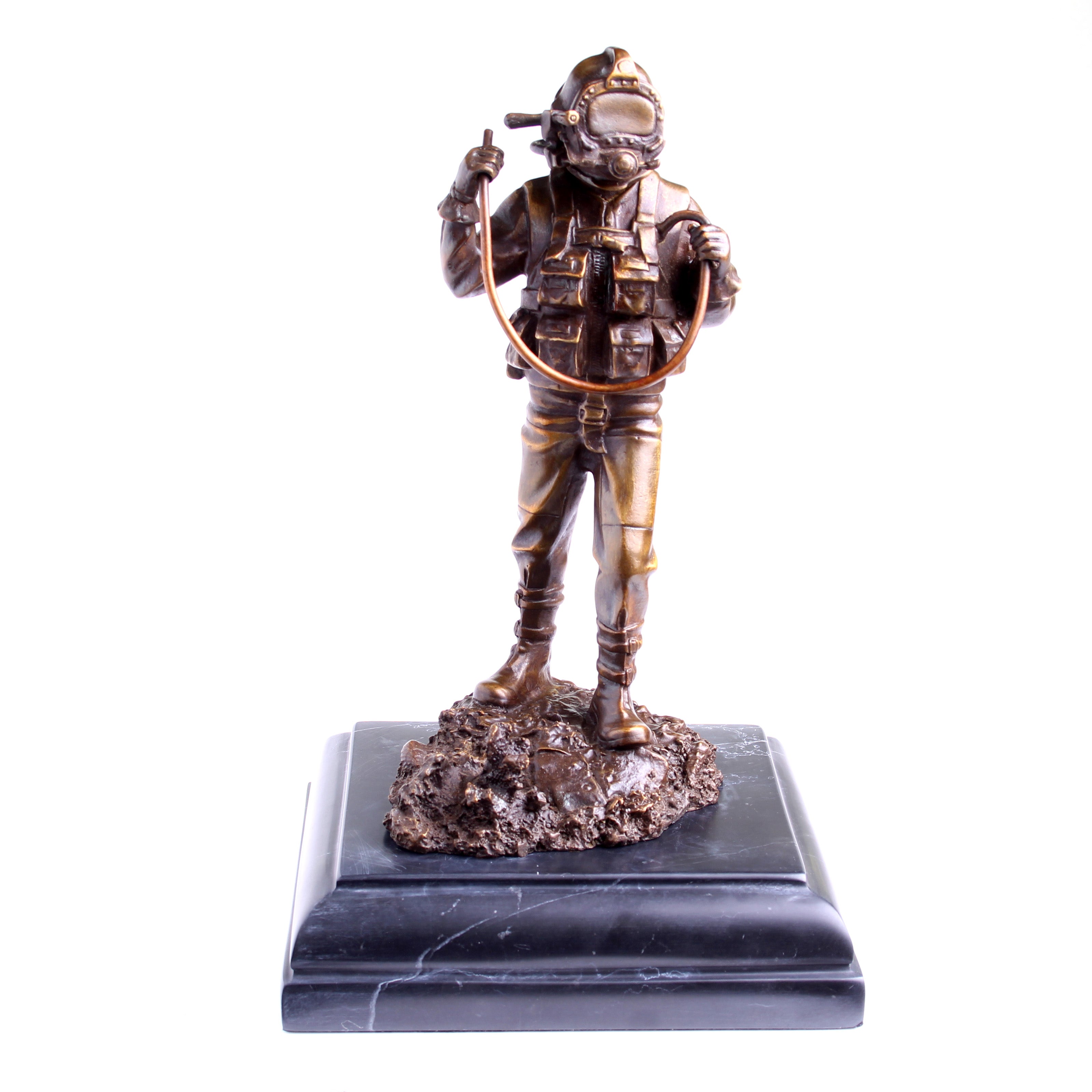 Kirby Morgan® Superlite 17 Diver in Solid Bronze on Granite Base