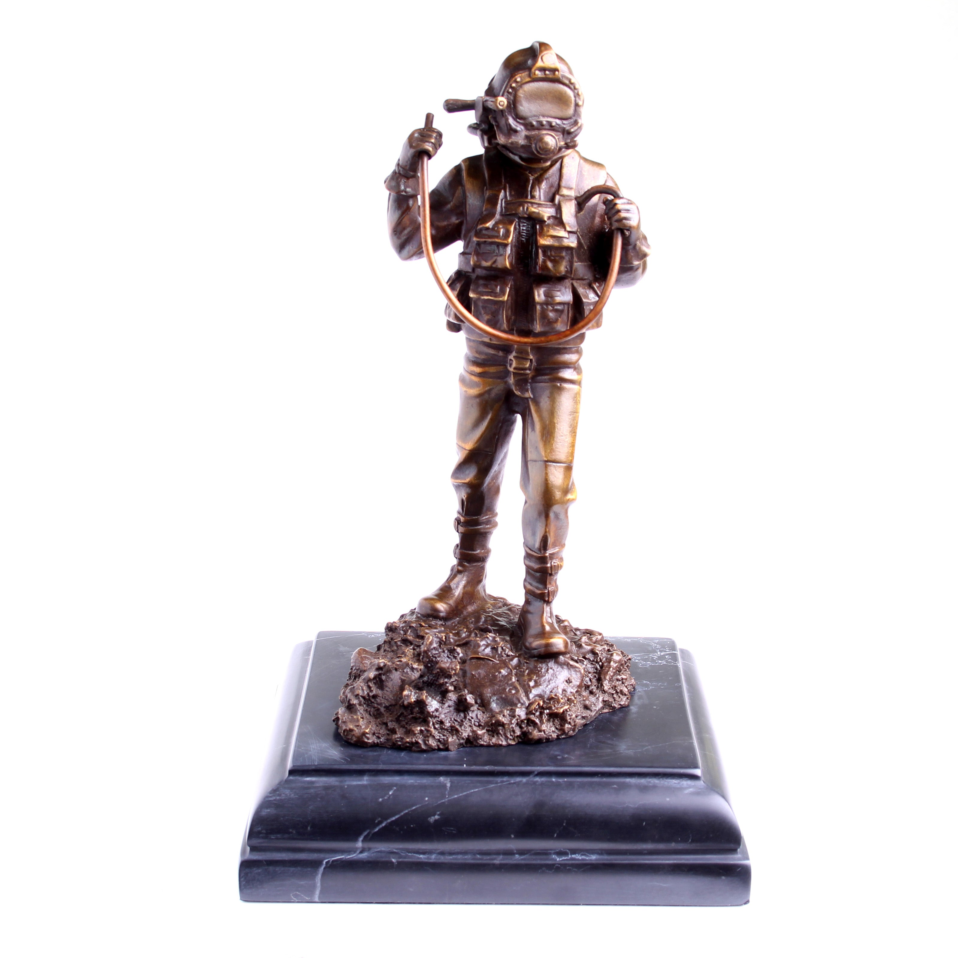 Kirby Morgan® Superlite 17 Diver in Solid Bronze on Granite Base