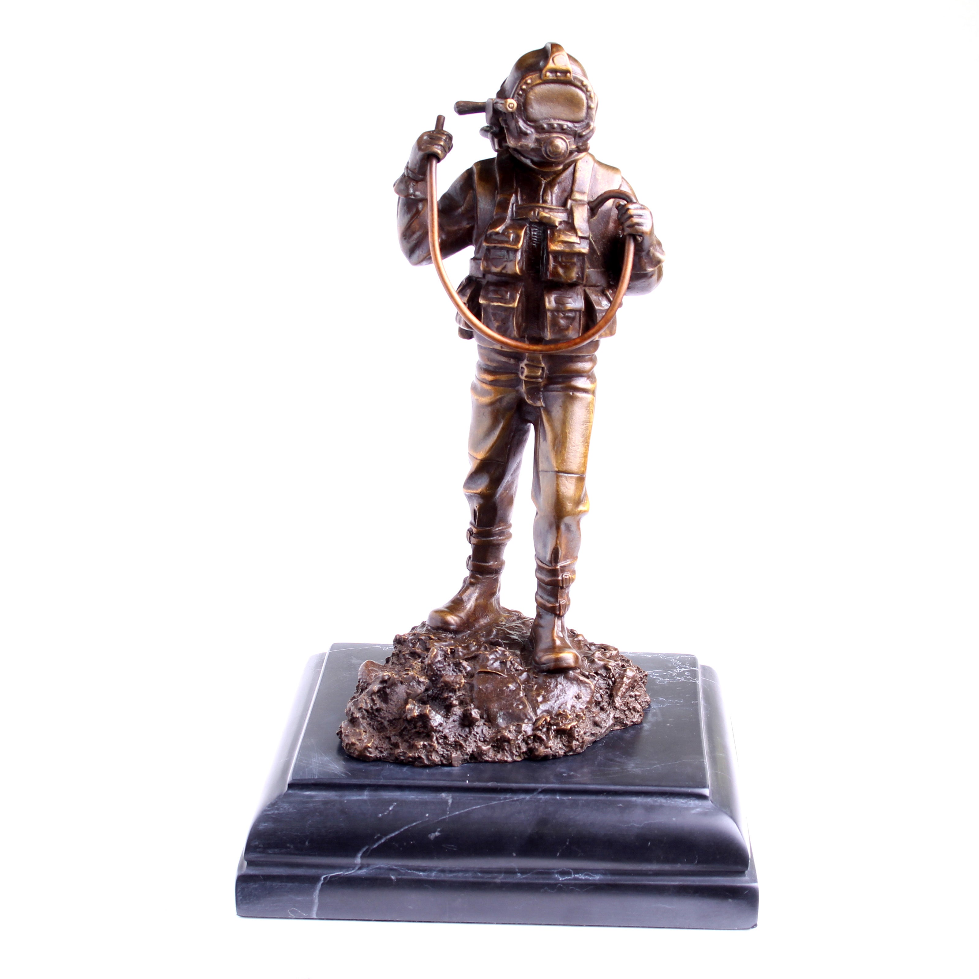 Kirby Morgan® Superlite 17 Diver in Solid Bronze on Granite Base