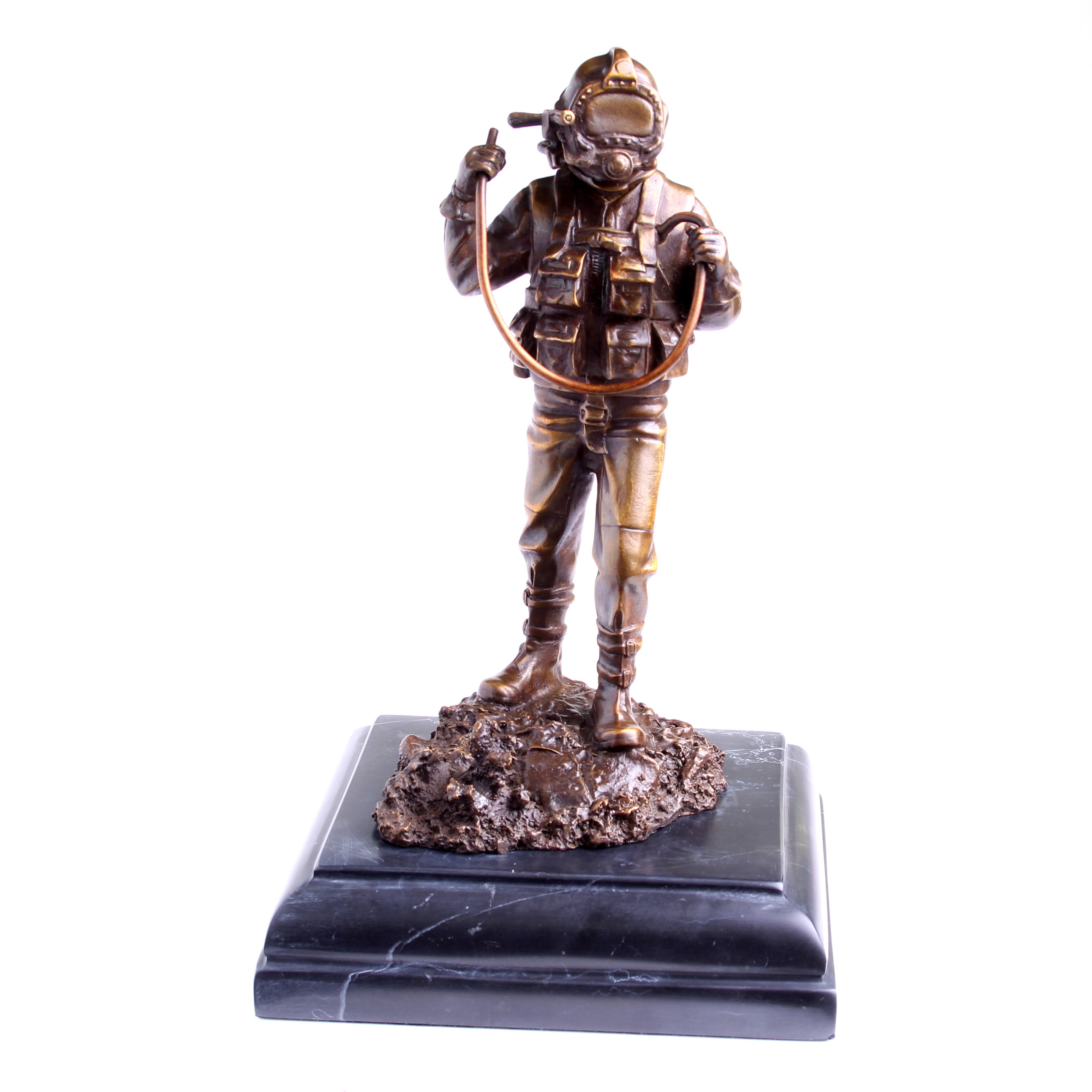 Kirby Morgan® Superlite 17 Diver in Solid Bronze on Granite Base