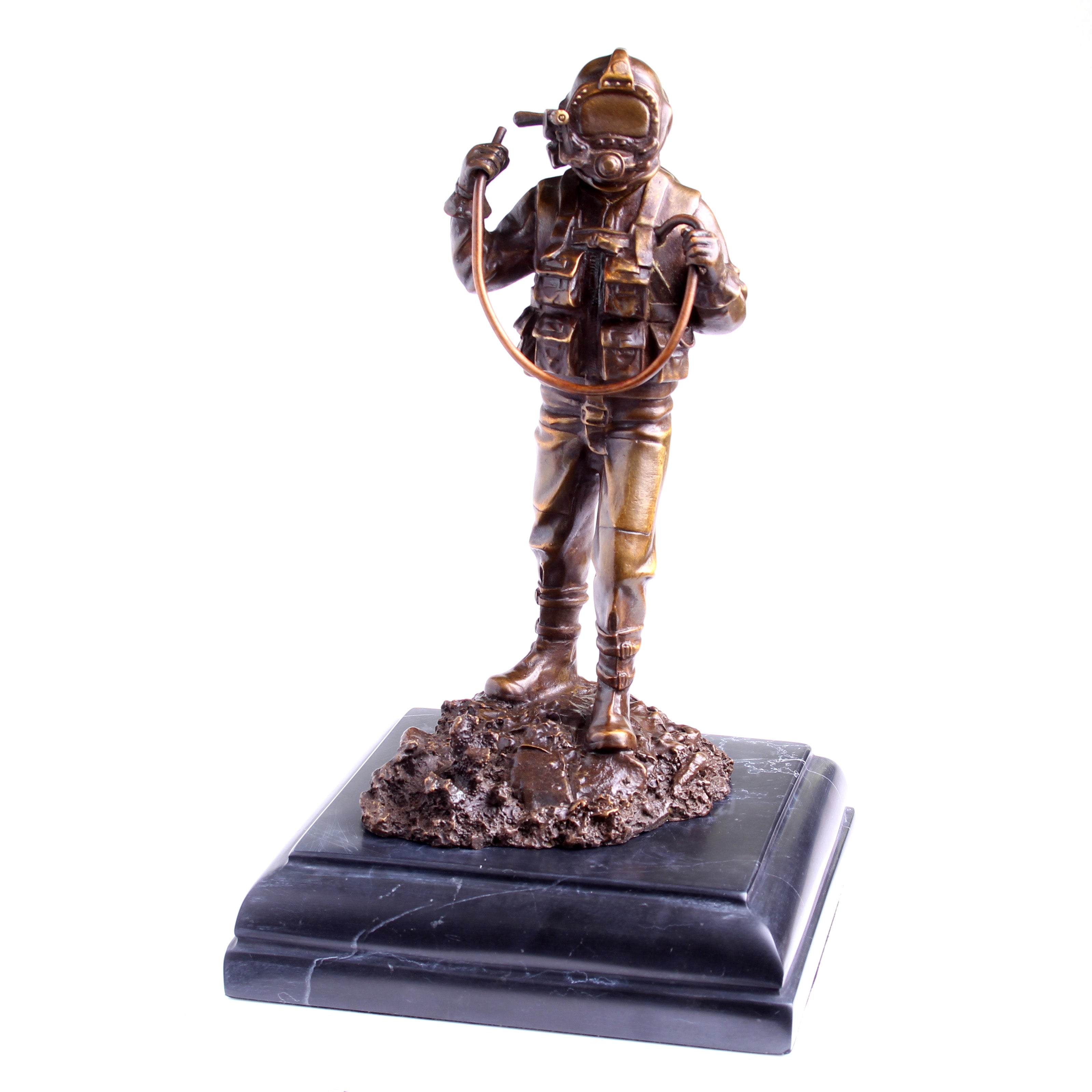 Kirby Morgan® Superlite 17 Diver in Solid Bronze on Granite Base