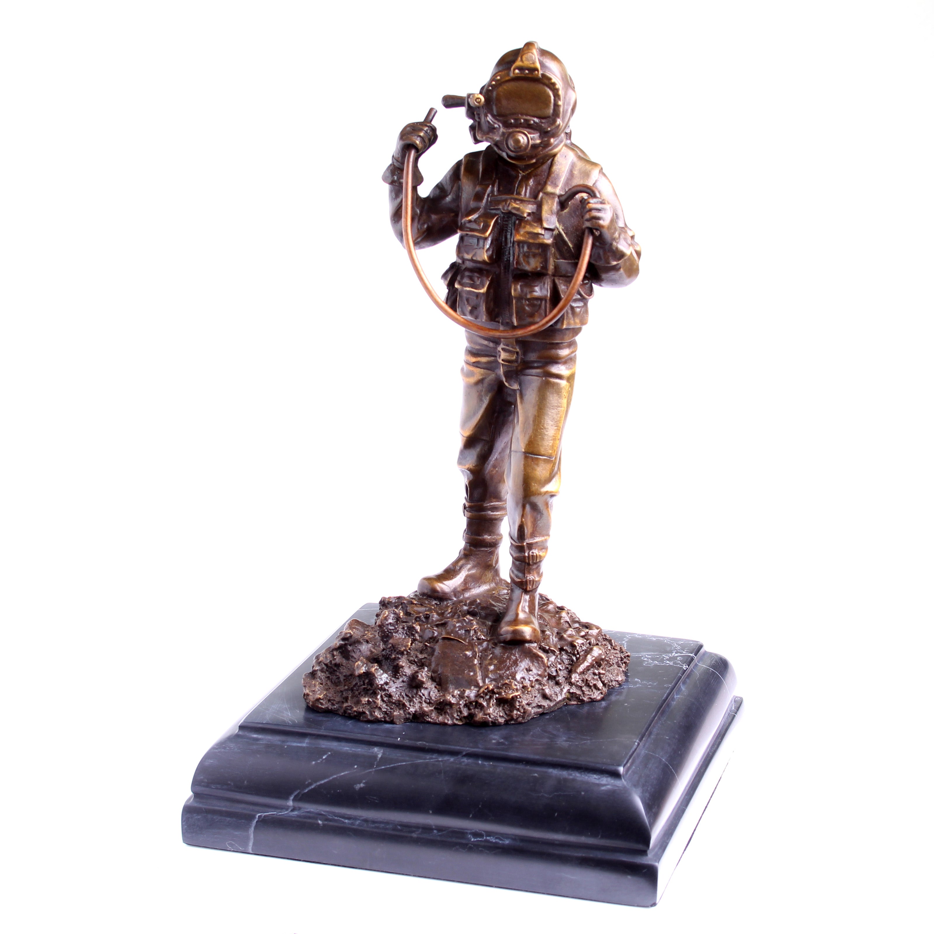 Kirby Morgan® Superlite 17 Diver in Solid Bronze on Granite Base