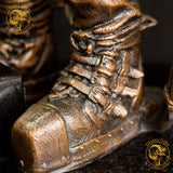 An extremely rare matched pair of MkV Monument and Military Diver Memorial Statuettes - Divers Gifts