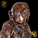 An extremely rare matched pair of MkV Monument and Military Diver Memorial Statuettes - Divers Gifts