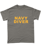 73 - Navy Diver - T-Shirt (Printed Front) - Divers Gifts