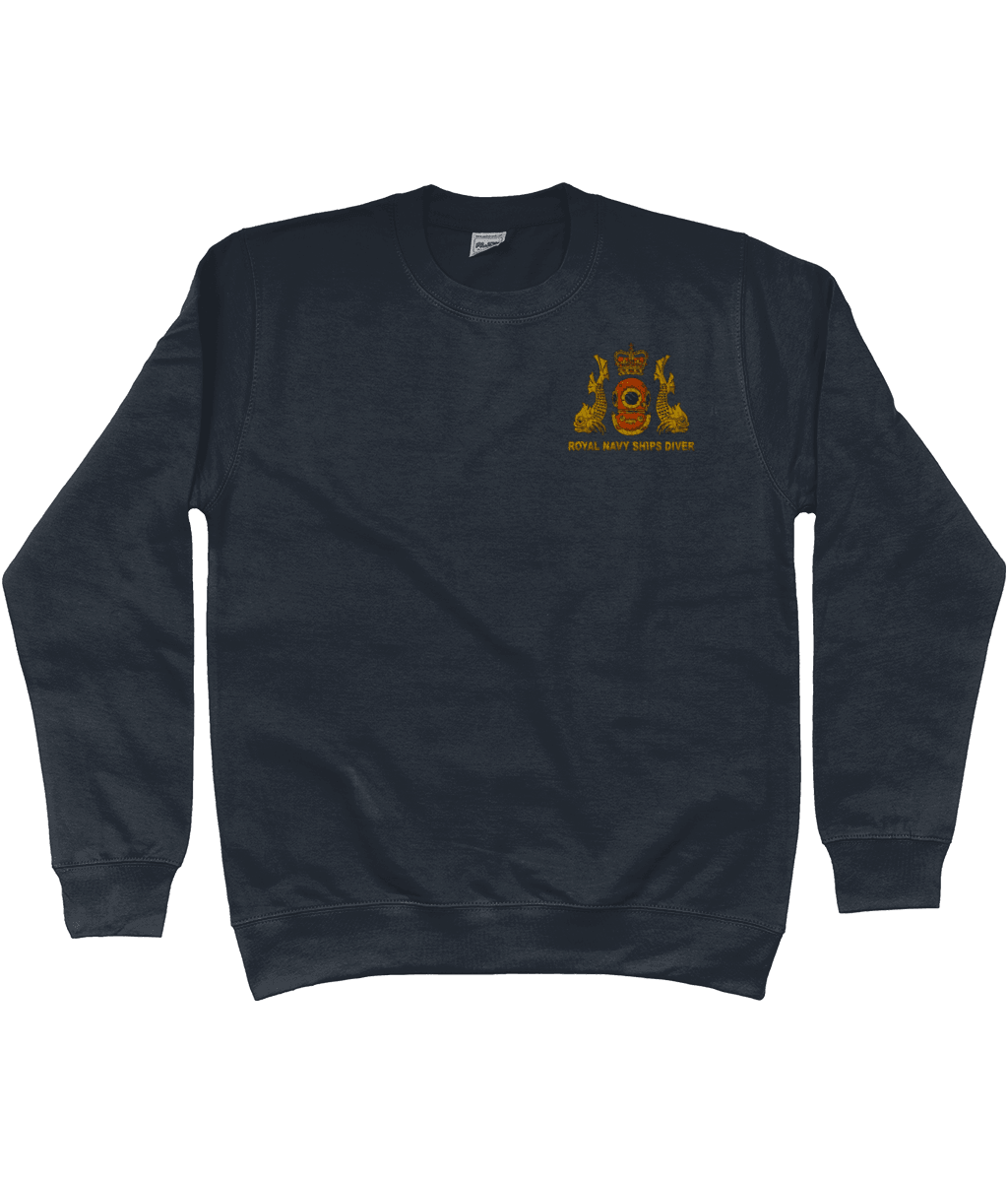 Royal Navy Ships Diver - Embroidered AWDis Sweatshirt - Divers Gifts