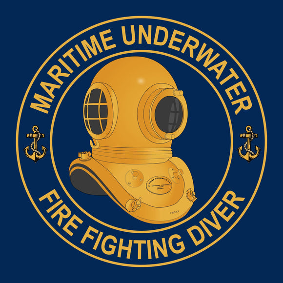 26 - Maritime Underwater Fire Fighting Diver - T-Shirt (Printed Front and Back) - Divers Gifts
