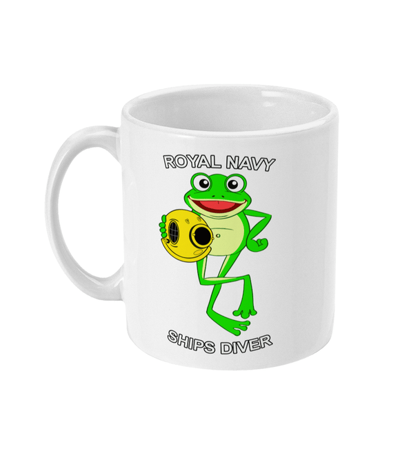 11oz Mug - Happy Frog - Royal Navy Ships Diver - Divers Gifts