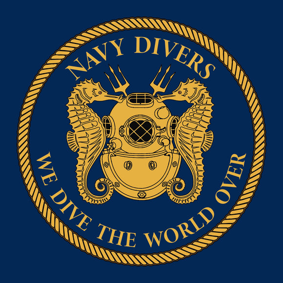 29 - We dive the World Over - T-Shirt (Printed Front and Back) - Divers Gifts