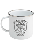 68 - Enamel Mug 11oz - Navy Diver - Divers Gifts