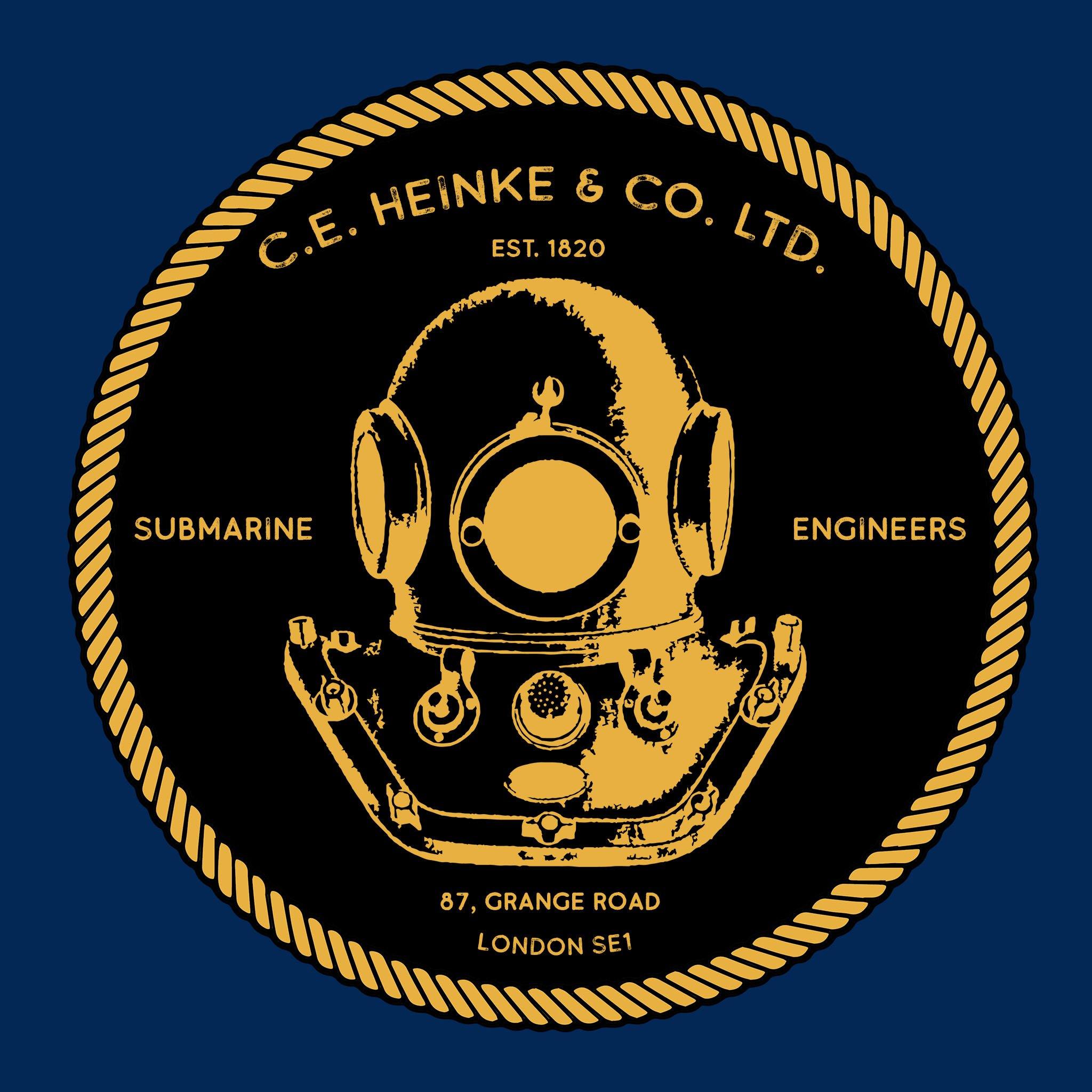 31a - Heinke Logo dark background (Printed Front and Back) - Divers Gifts