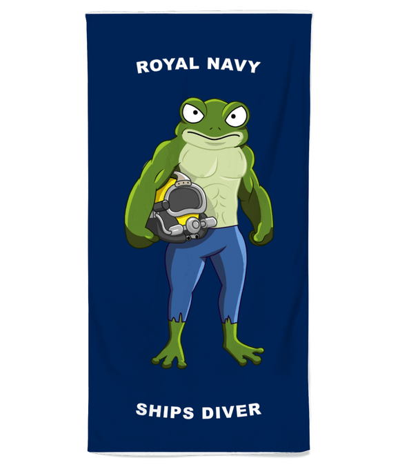 Royal Navy Ships Diver Beach Towel - Divers Gifts